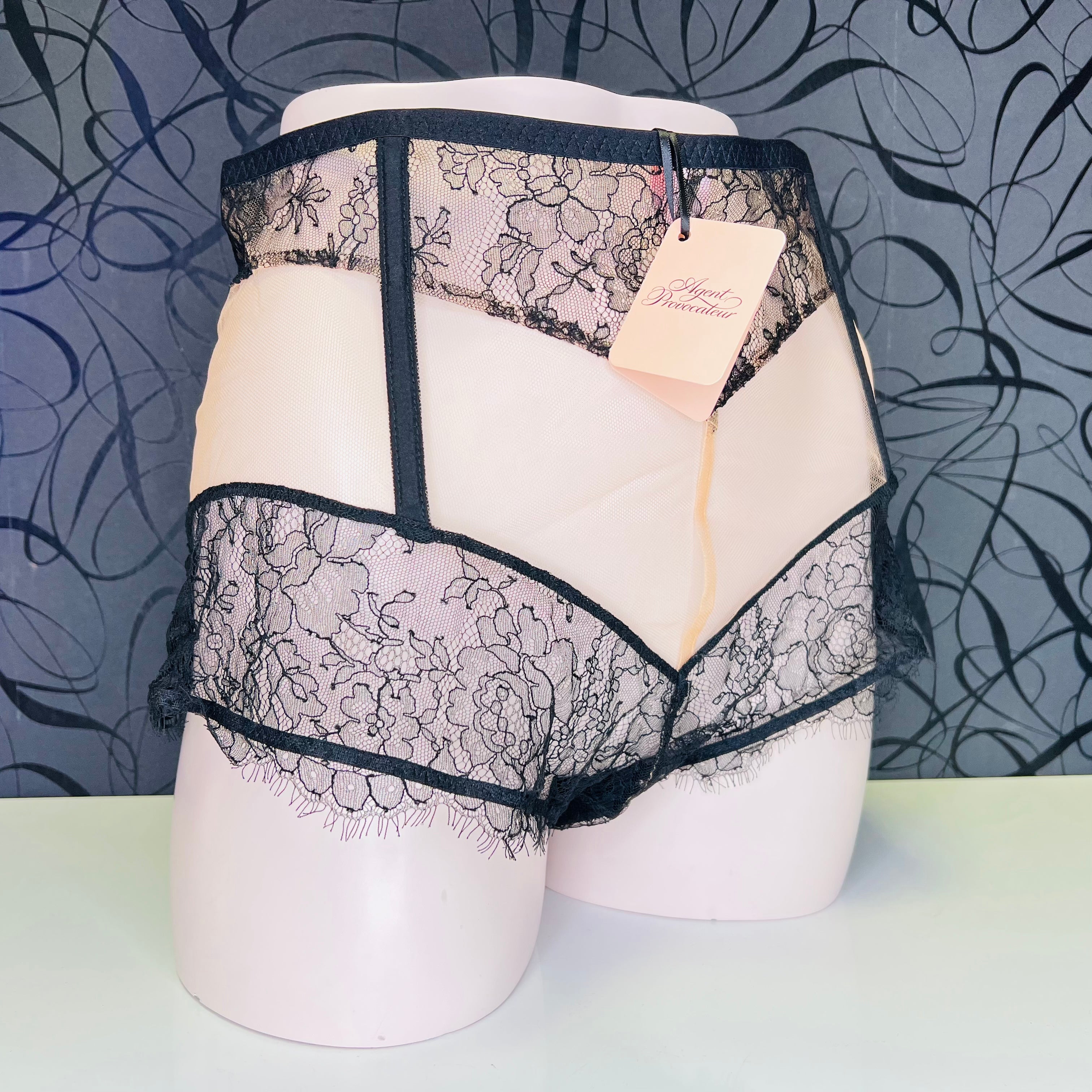Lace-trimmed vysokým pasem Agent Provocateur Kalhotky Fantazia for elegant lingerie style