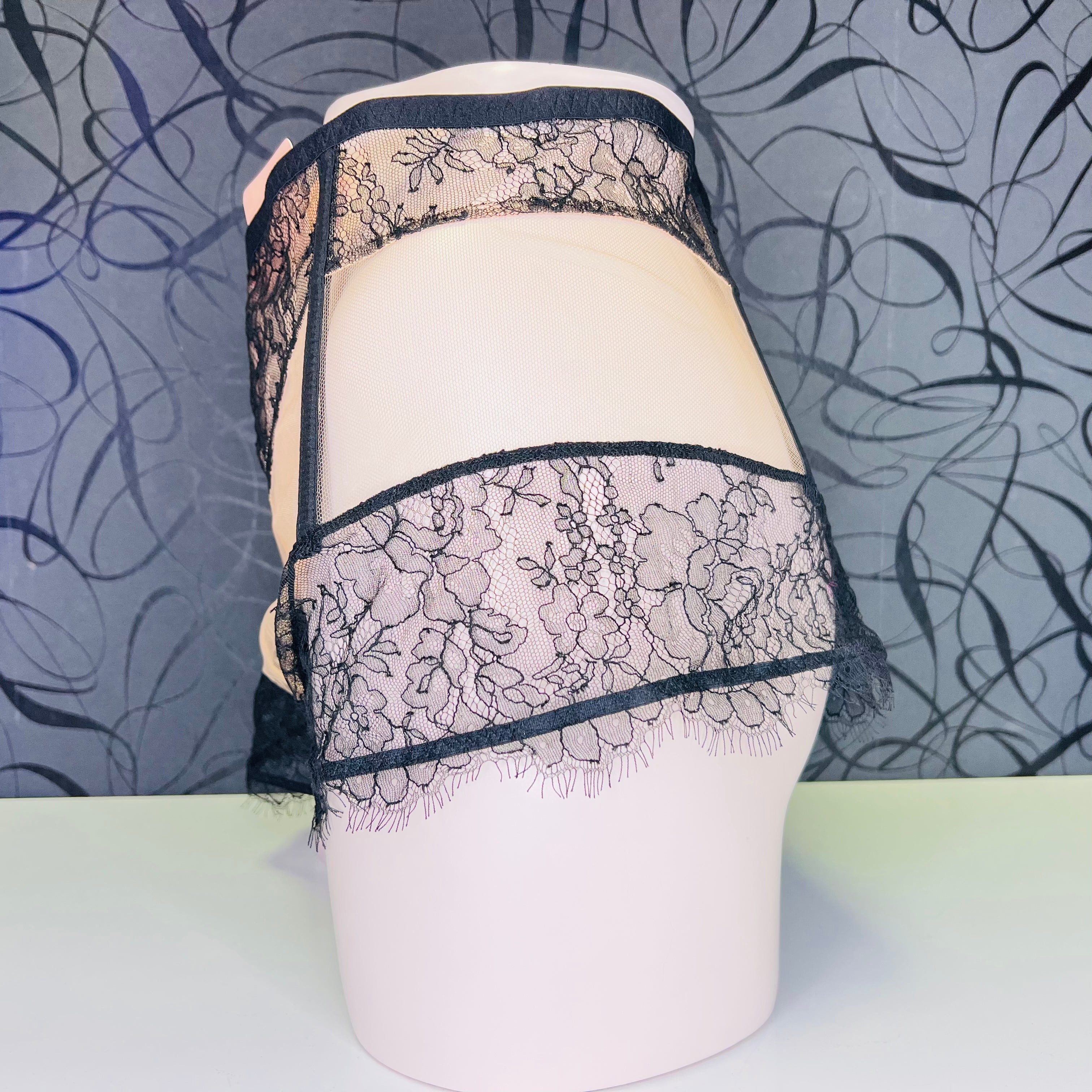 Agent Provocateur Kalhotky Fantazia s vysokým pasem, černá krajková sexy lingerie