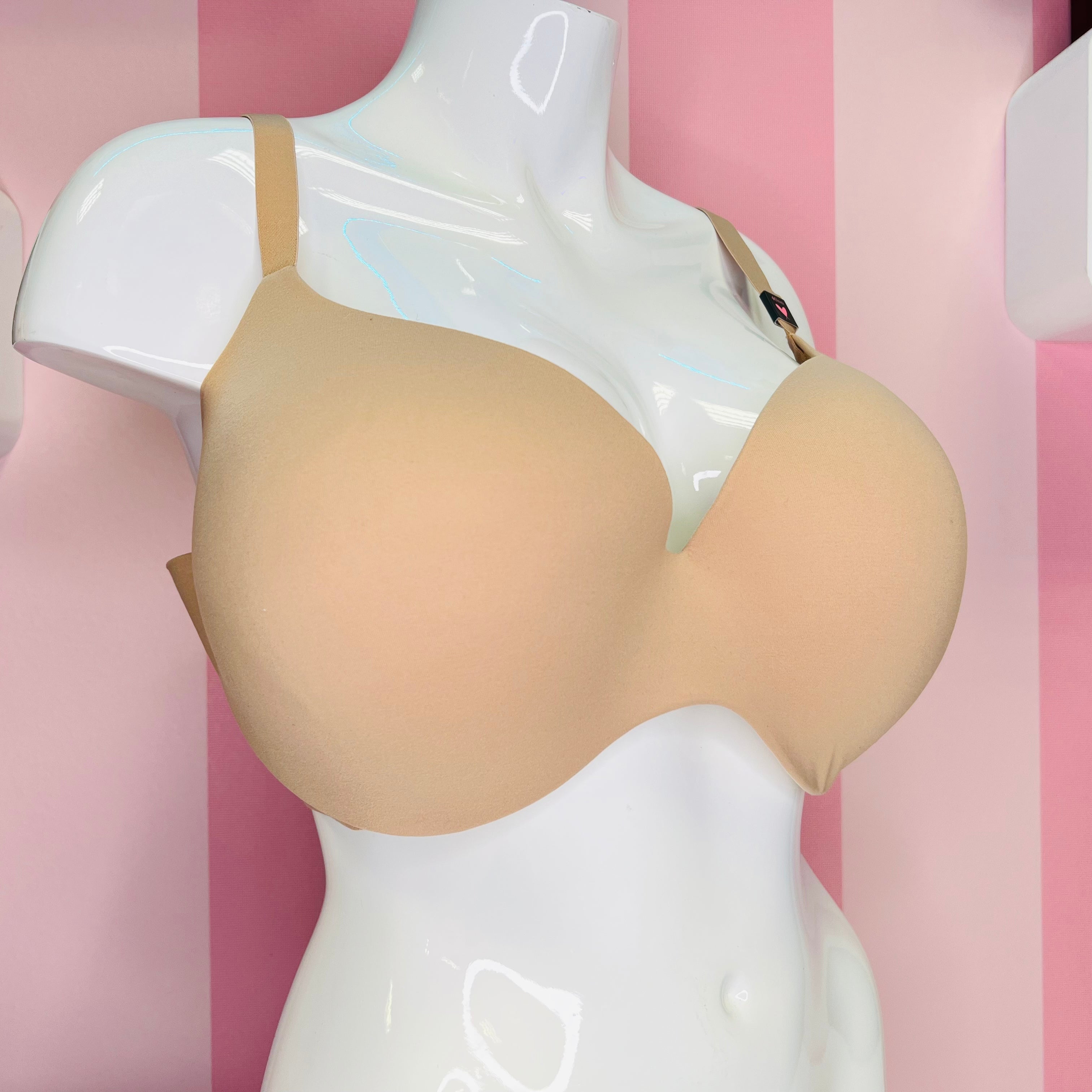 Bílá manekýnská torzo s matnou bezkosticovou podprsenkou Angel Sensual s nastavitelnými ramínky