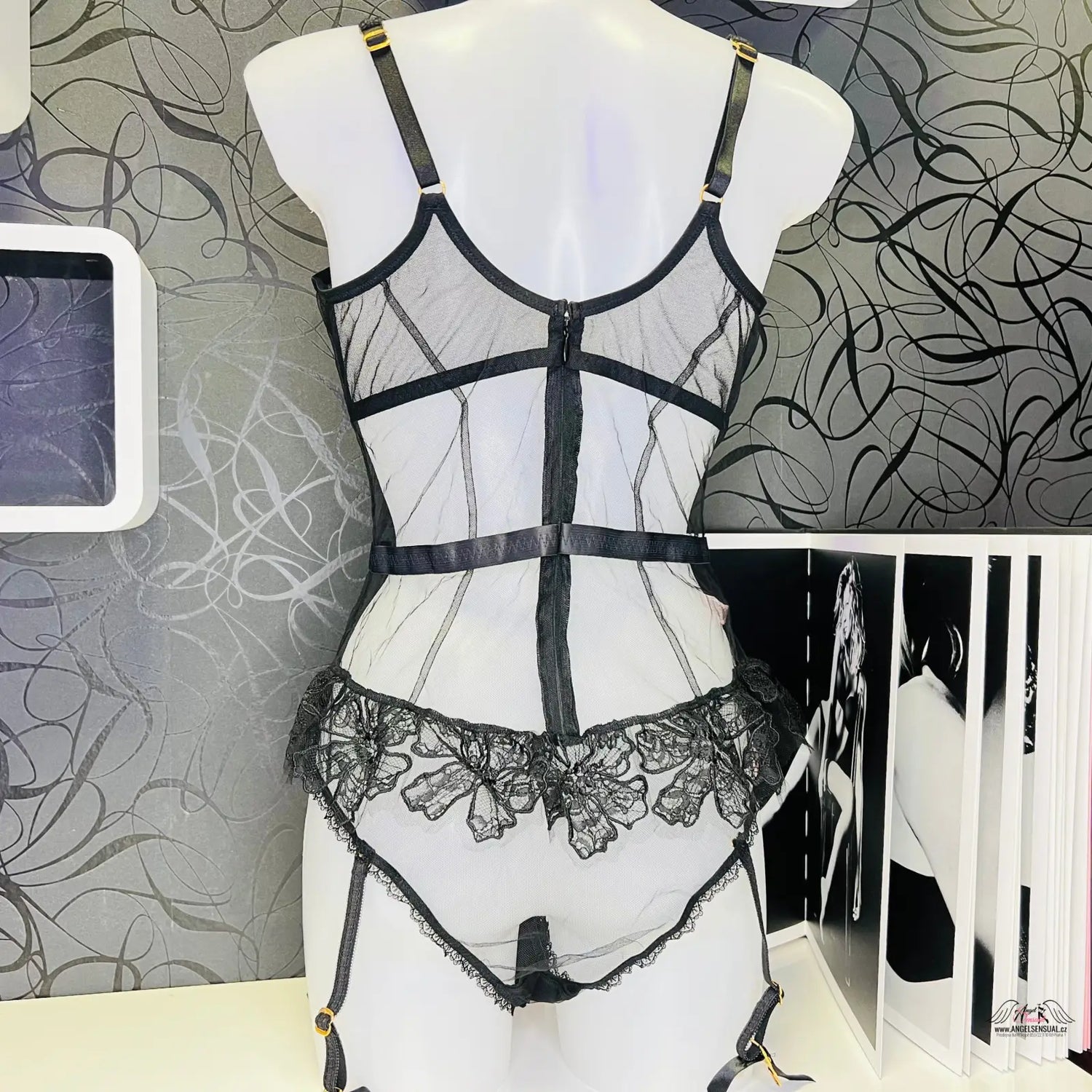 Černé svůdné síťované body Sera Phina od Agent Provocateur