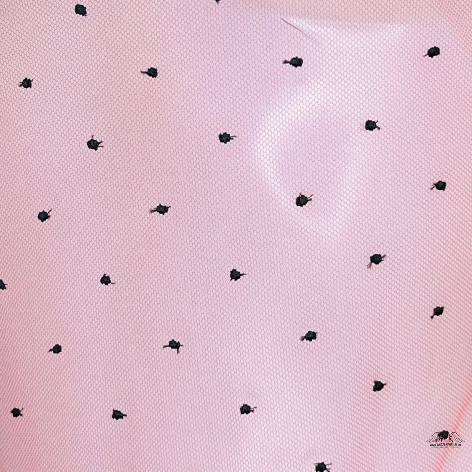 Agent Provocateur Body Poppie s puntíky poppie, elegantní růžové tričko s černými puntíky