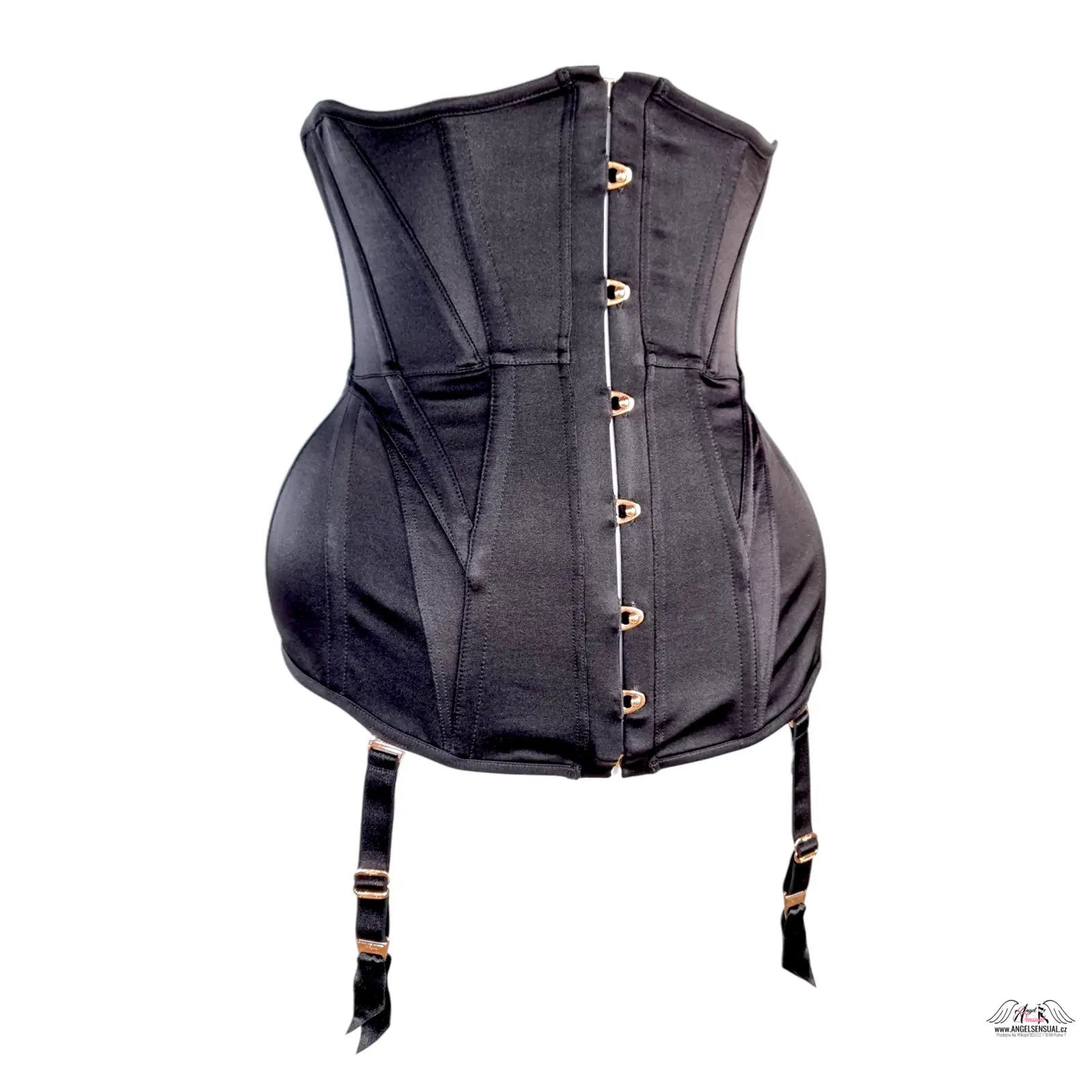 Luxusní korzet Cadance Agent Provocateur s černým saténem a možností přidání ramínek