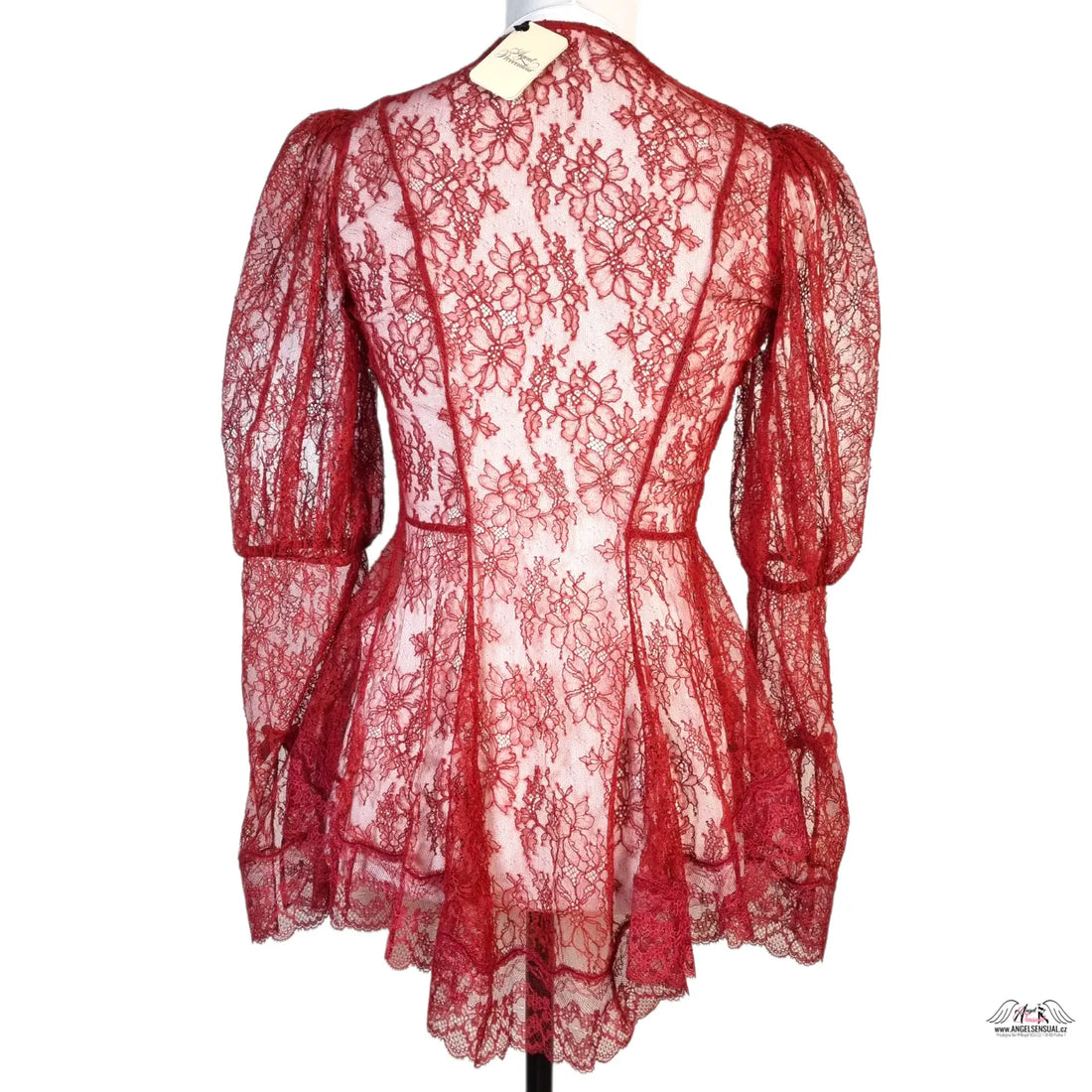 Krajková košile Marcia Agent Provocateur v odstínu Rust s červeným květinovým krajkovým designem