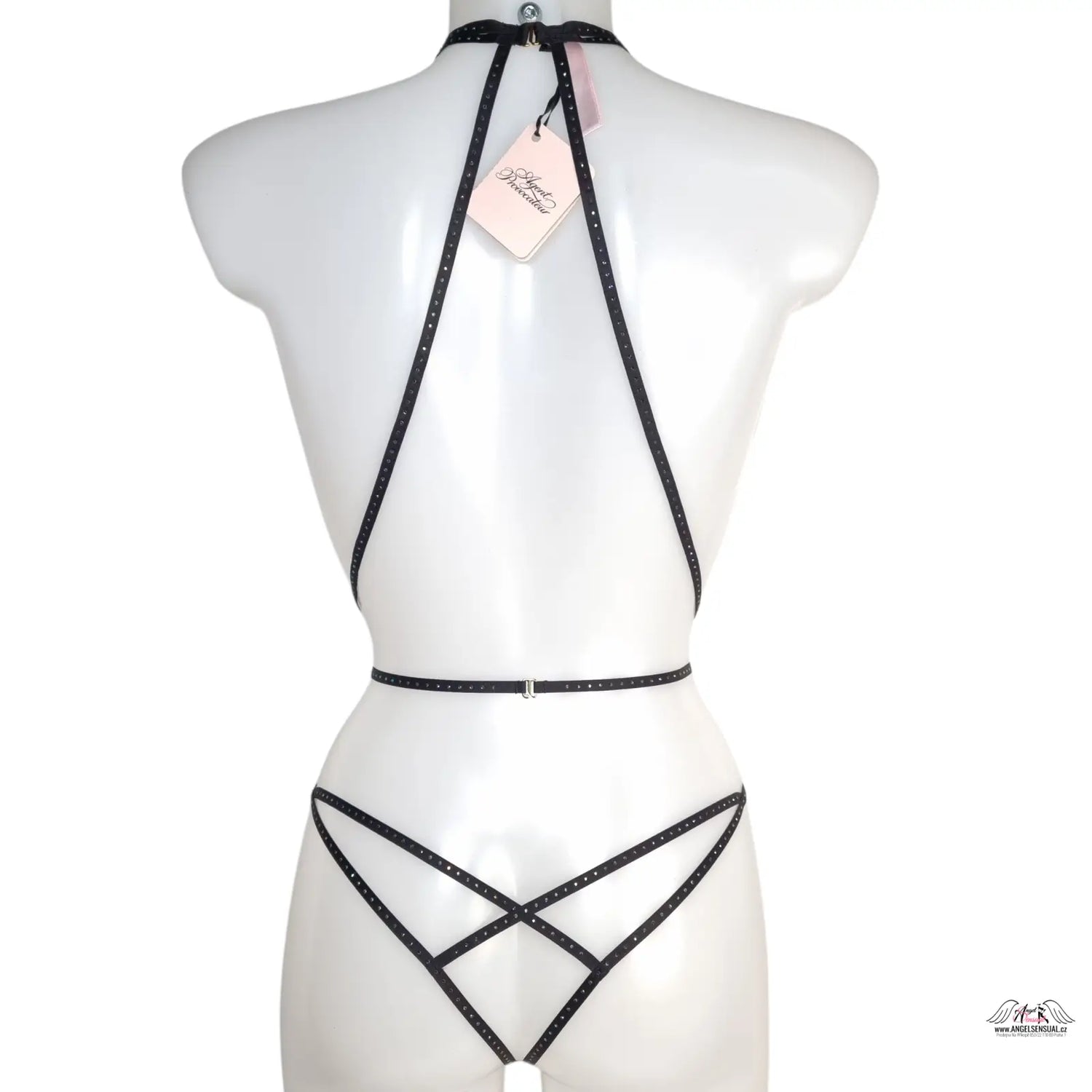 Agent Provocateur Playsuit Rubi s černým krajkovým spodním prádlem s nastavitelnými ramínky