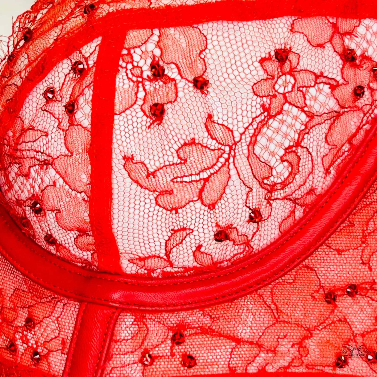 Red lace bustier with Swarovski embellishments from Agent Provocateur Podprsenka Adara