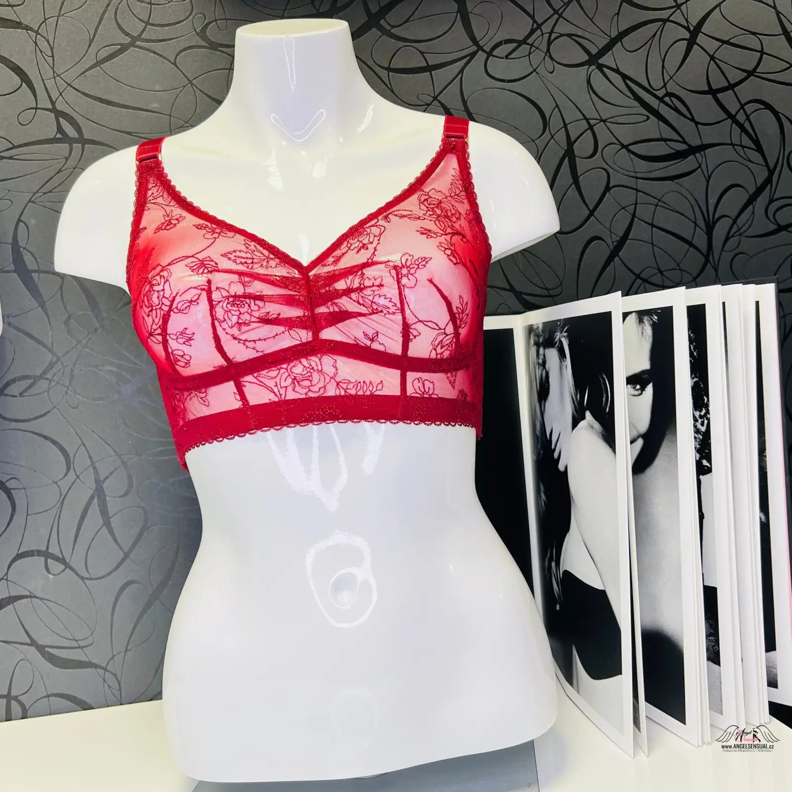 Červená krajková podprsenka Agent Provocateur Liv s širokými ramínky, apparel & accessories