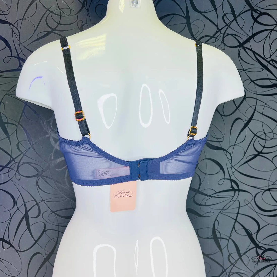 Agent Provocateur síťovaná podprsenka Poppie, modrá síťovaná podprsenka