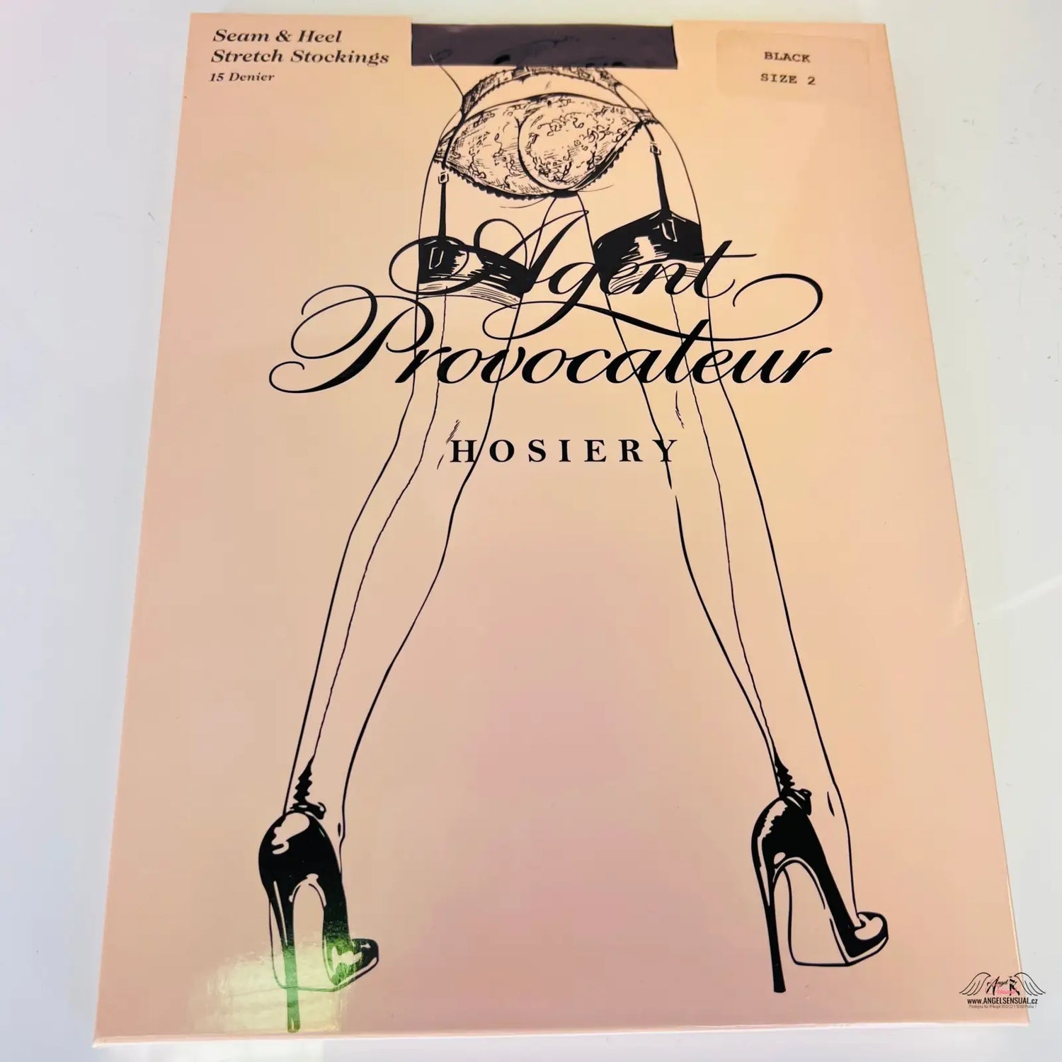 Obal strečových podvazkových punčoch Agent Provocateur Punčochy Seam and Heel 15 Denier