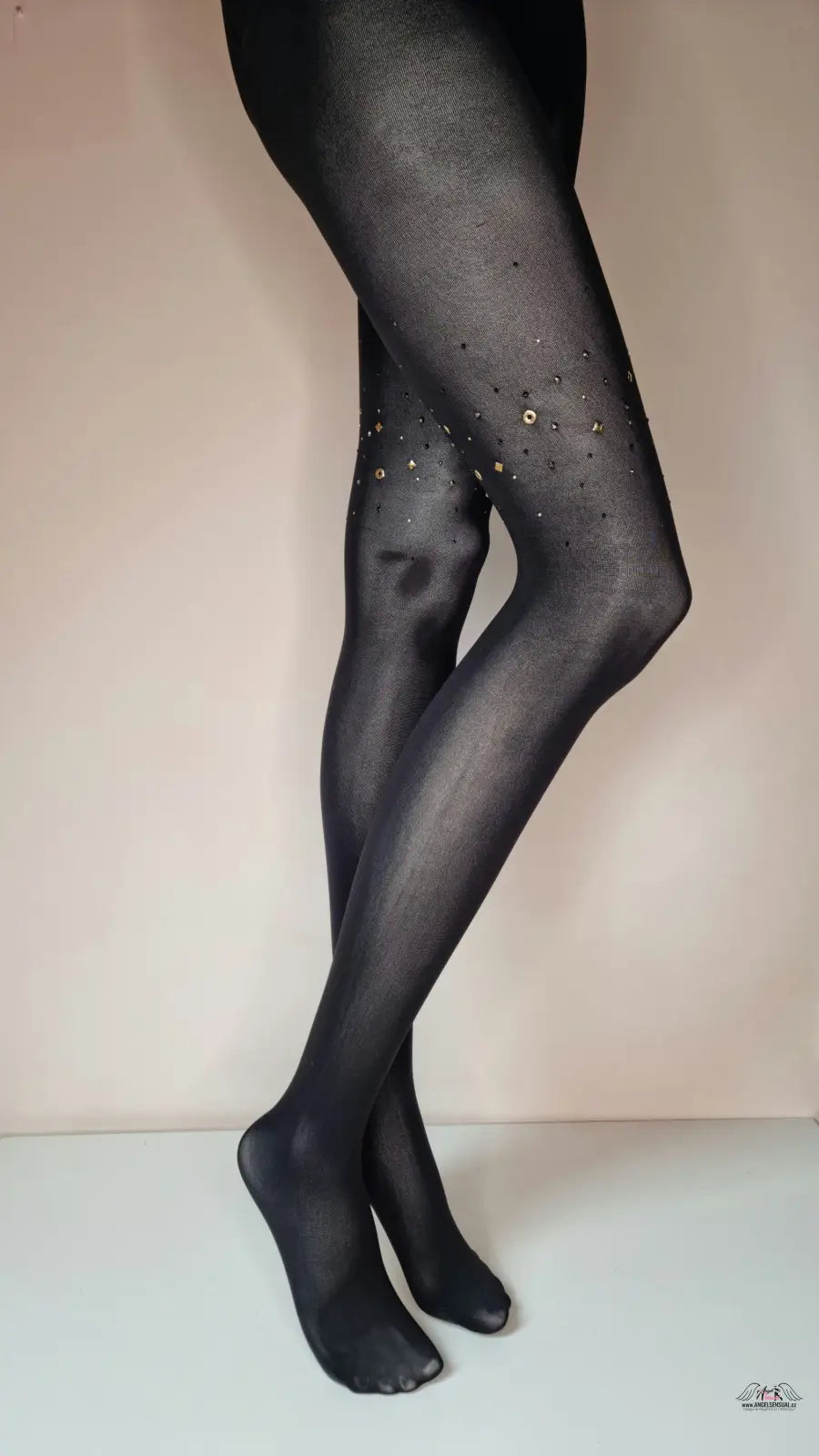 Luxusní silonky Agent Provocateur Punčochy Stocking Glitter s ozdobnými kamínky