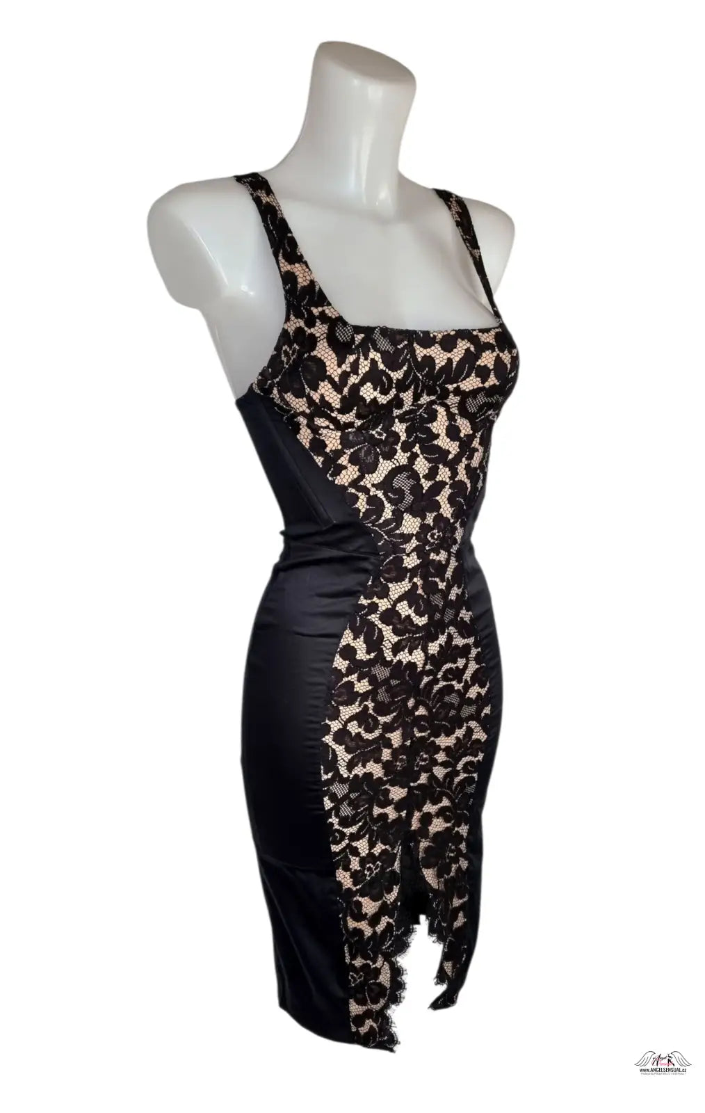 Agent Provocateur Willow Šaty s francouzskou leavers krajkou a těžkou strečovou bavlnou