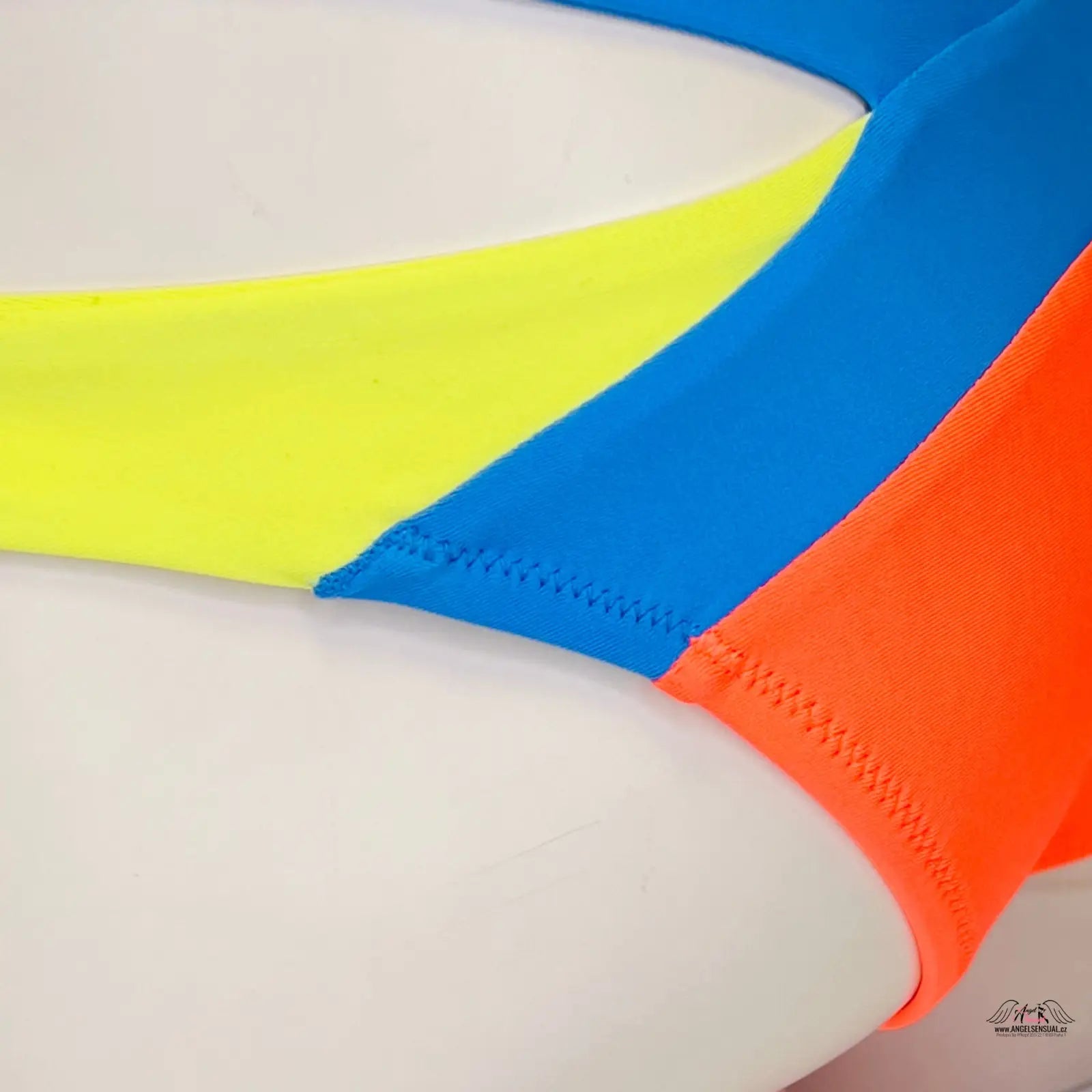 Pestrobarevný spodní díl plavek Mazzy s neon žlutými, modrými a oranžovými panely
