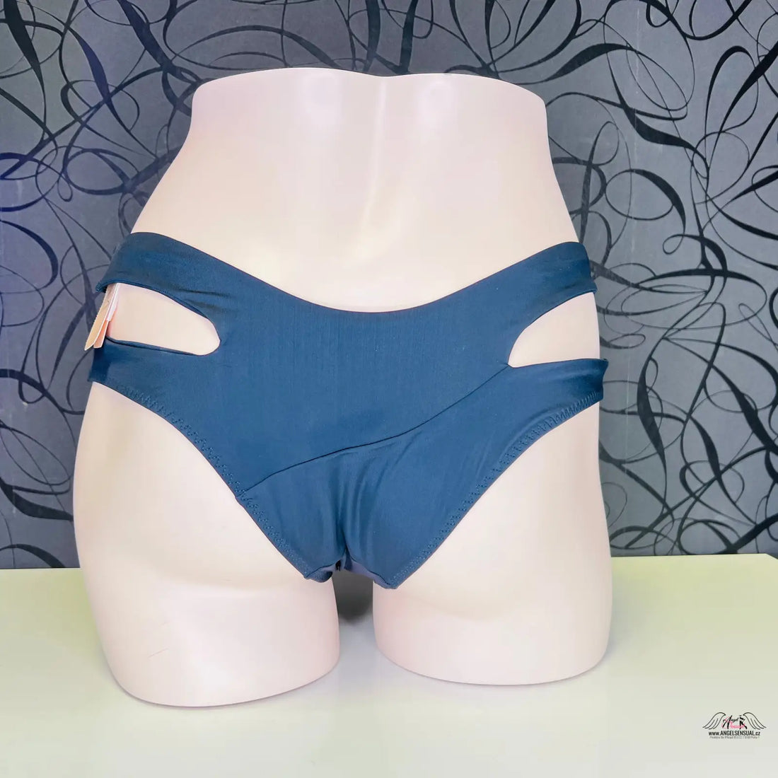 Tmavě modrý spodní díl plavek s ozdobnými proužky na Agent Provocateur Pia