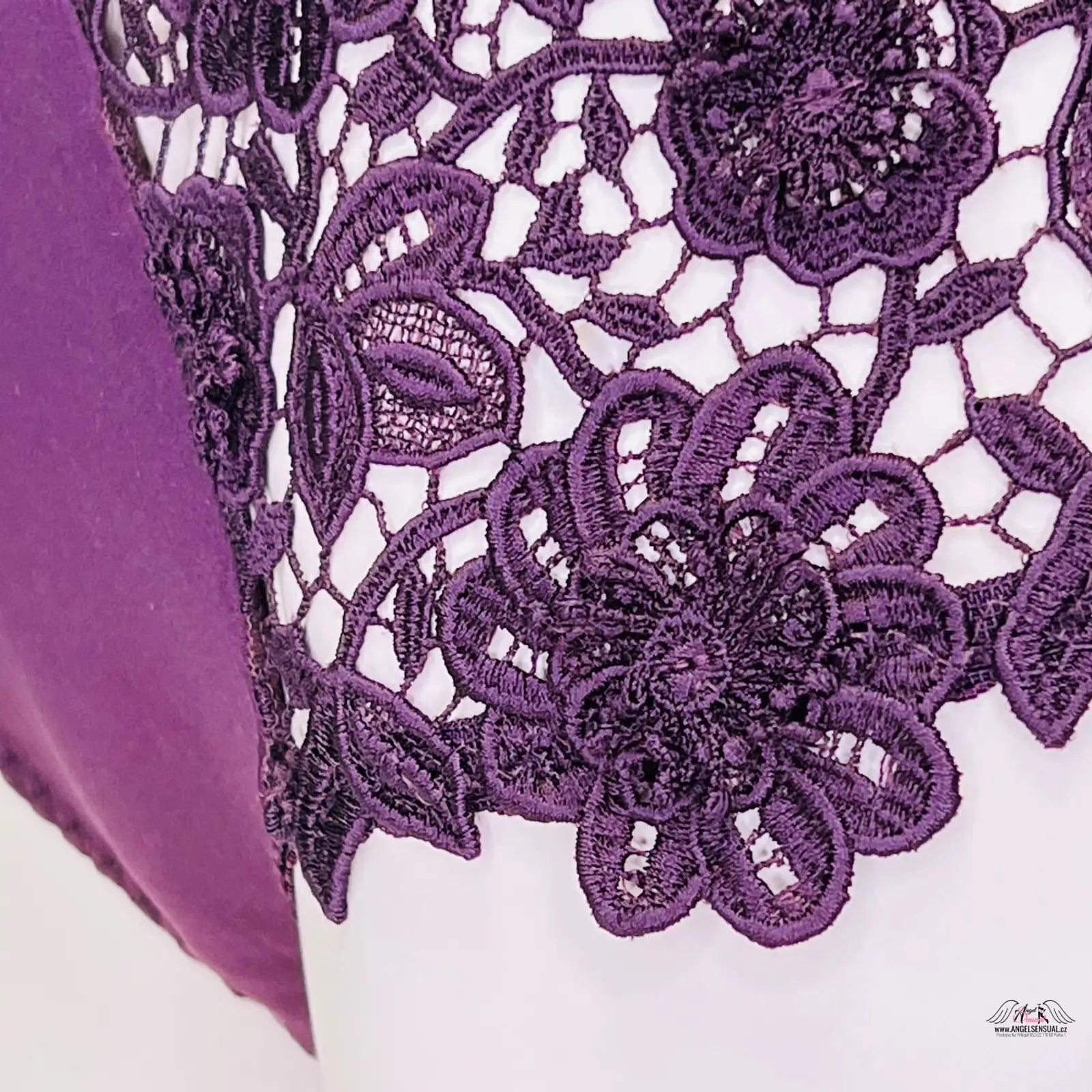 Purple floral lace fabric for Agent Provocateur Tanga Gene Brief Aubergine