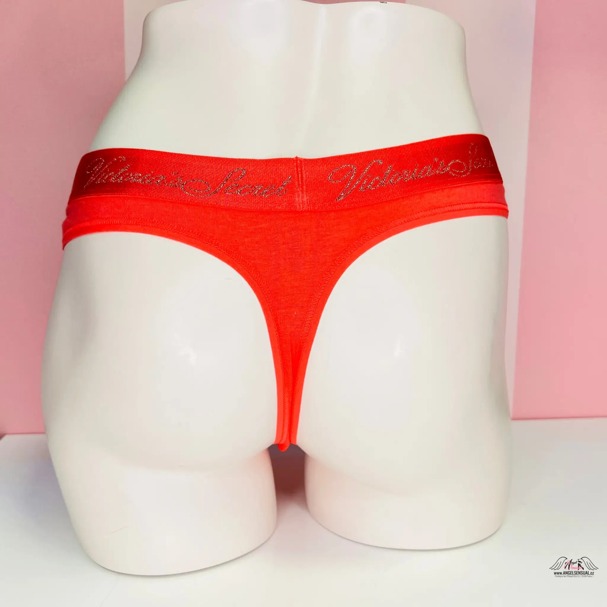Bavlněné tanga - M / Korálová / Nové se štítky - Kalhotky Victoria’s Secret