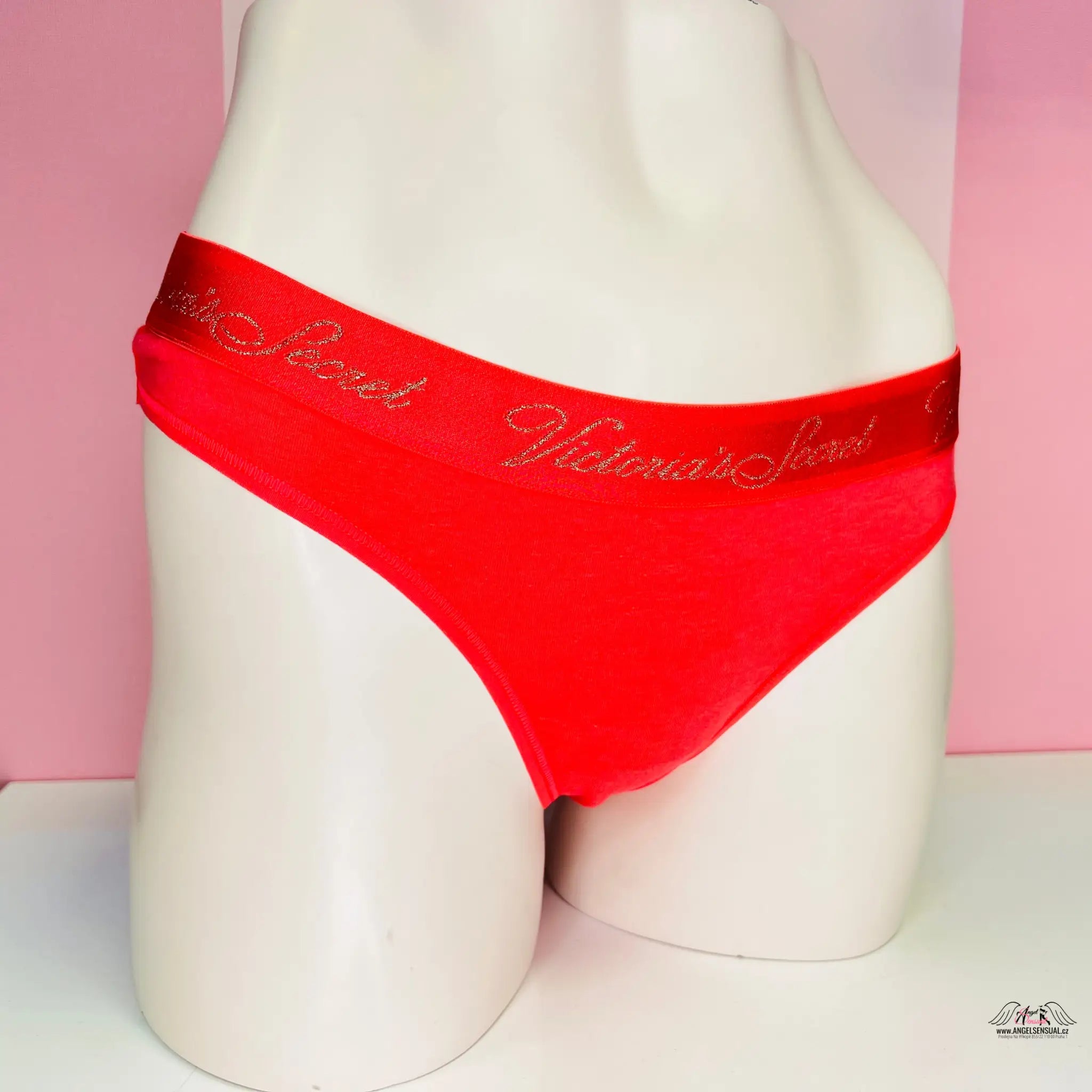 Bavlněné tanga - M / Korálová / Nové se štítky - Kalhotky Victoria’s Secret