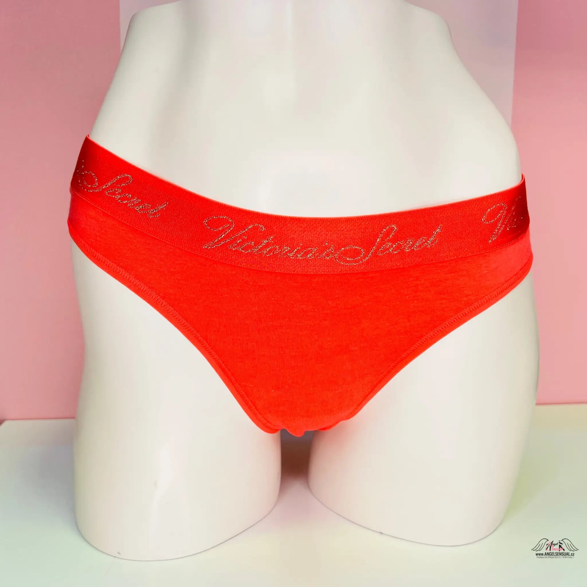 Bavlněné tanga - M / Korálová / Nové se štítky - Kalhotky Victoria’s Secret