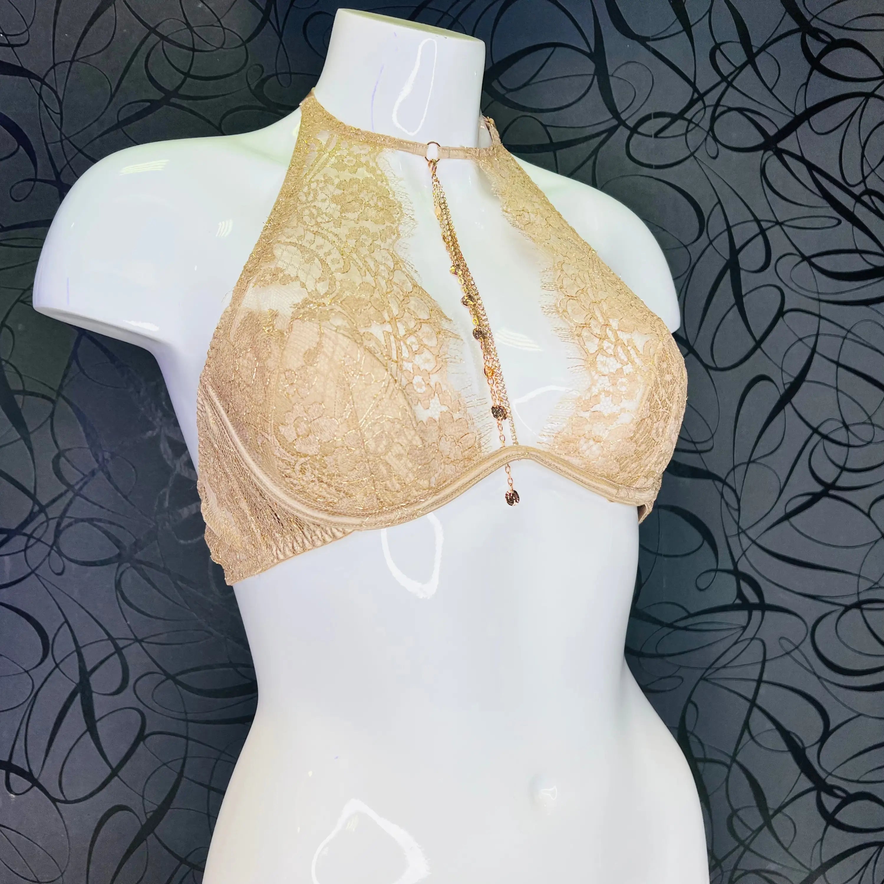 Gayle Bra Gold podprsenka - 36B / Zlatá / Nové se štítky - Podprsenky Agent Provocateur