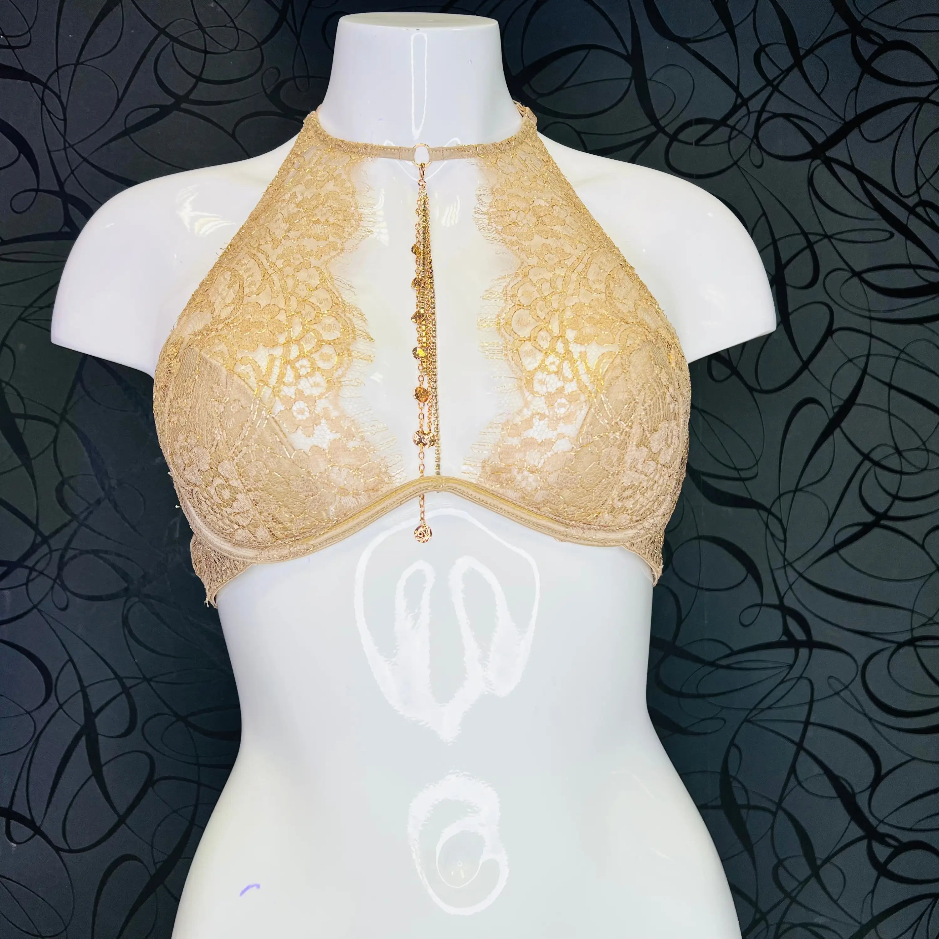 Gayle Bra Gold podprsenka - 36B / Zlatá / Nové se štítky - Podprsenky Agent Provocateur