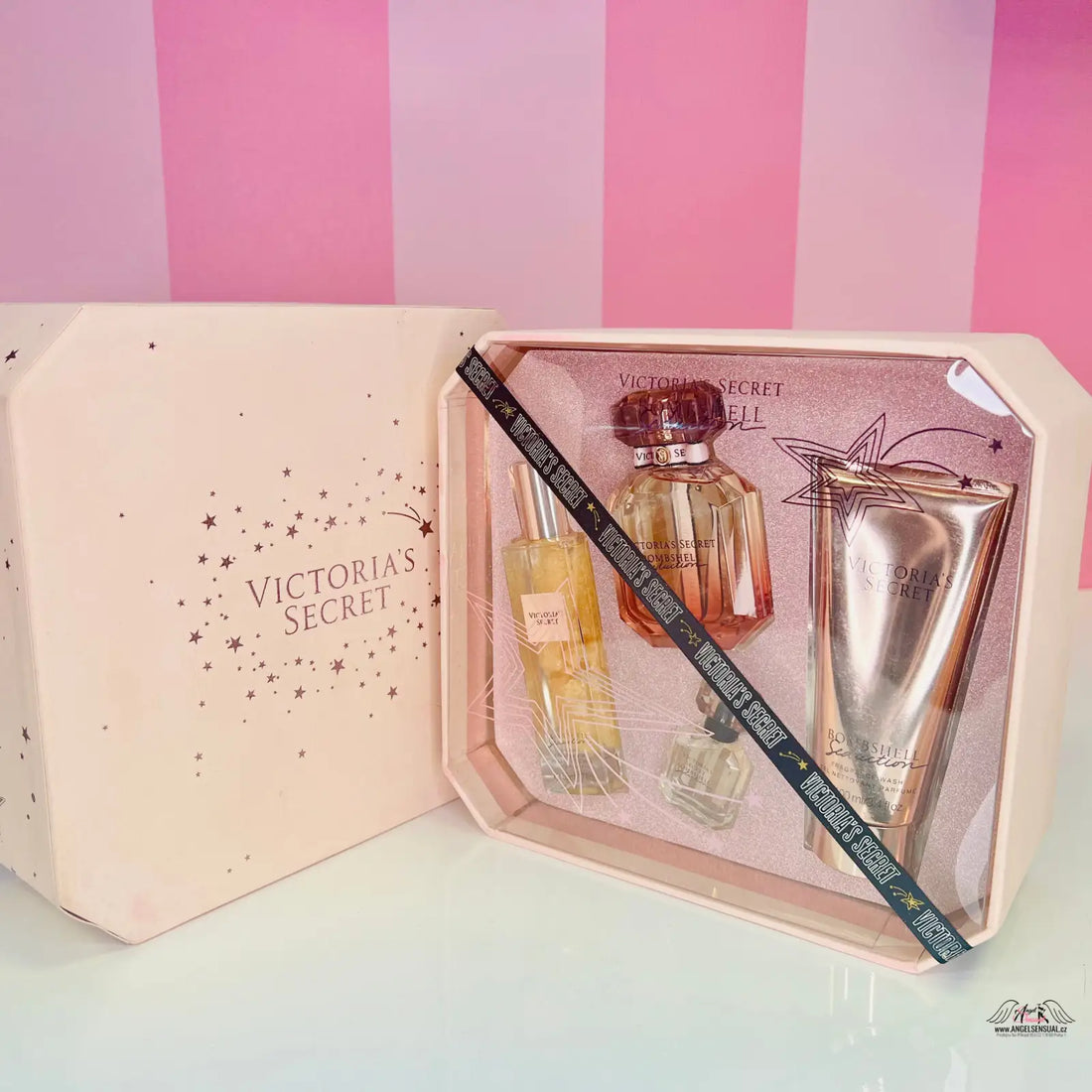 Victoria’s Secret Bombshell Seduction sada s tělovým olejem a parfémovým dárkovým setem