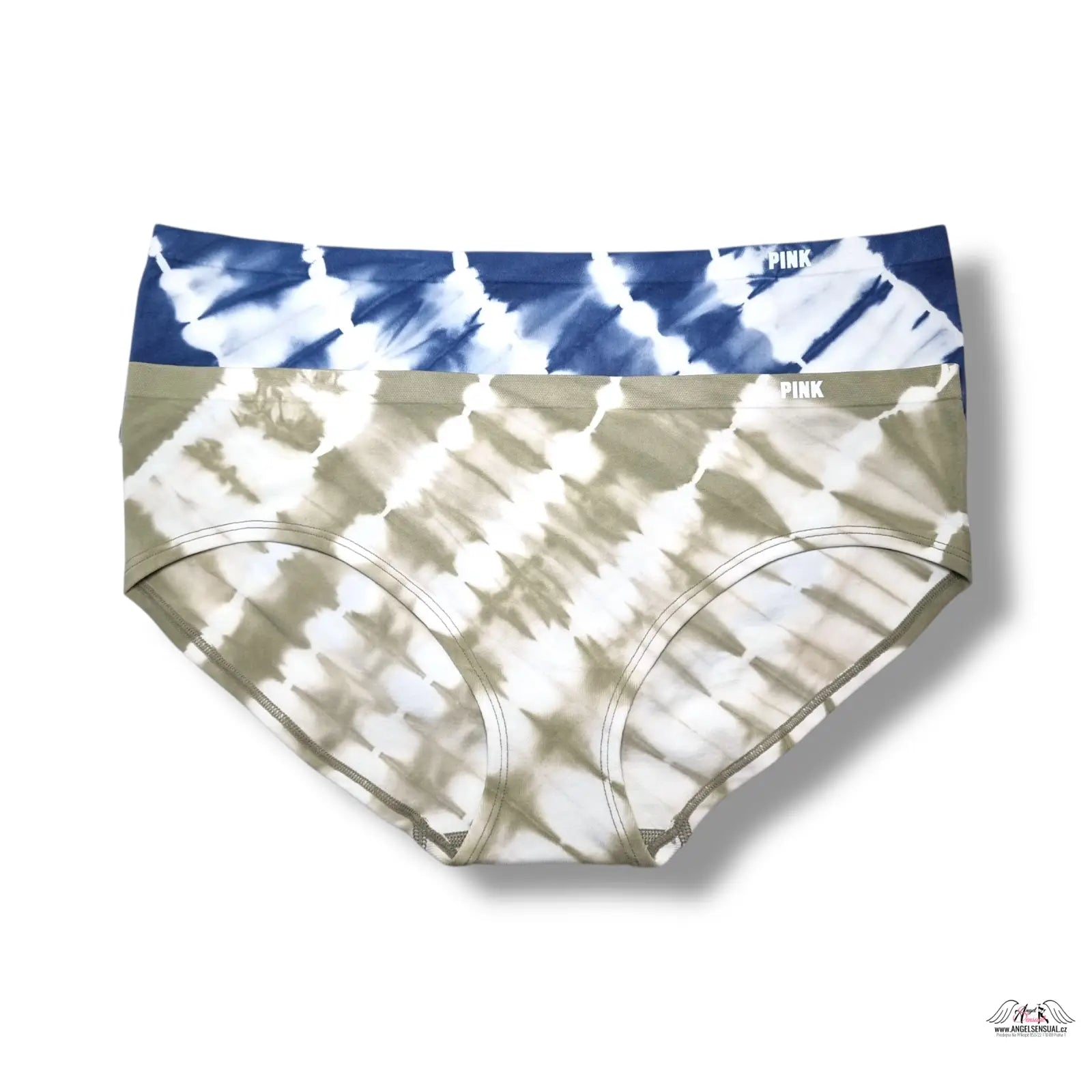 Modré a bílé batikované kalhotky PINK, 2 balení, lingerie