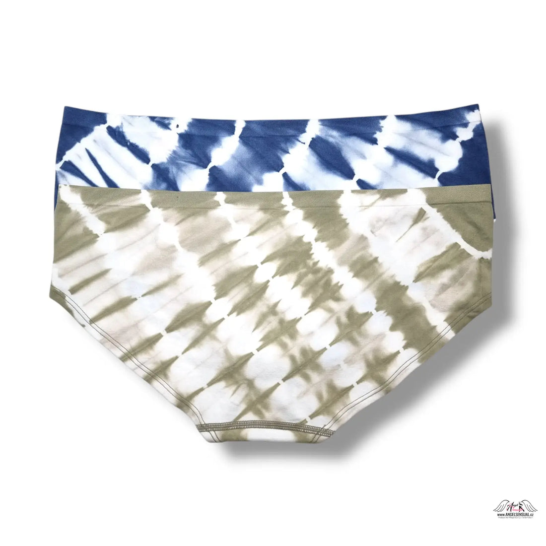 Modrý a bílý tie-dye set spodního prádla PINK, stretch materiál, lingerie