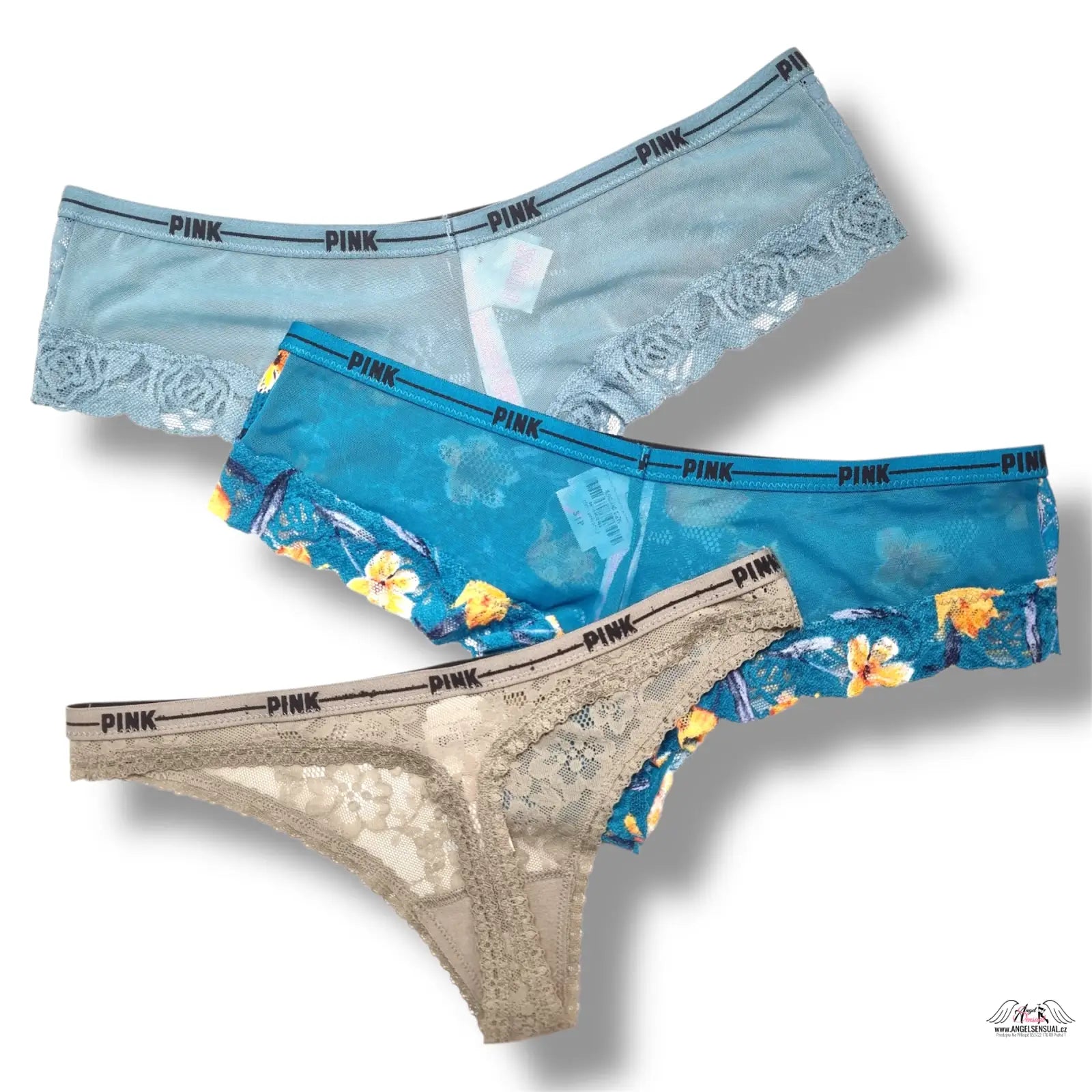 Victoria’s Secret Pink květinová krajková tanga spodní prádlo