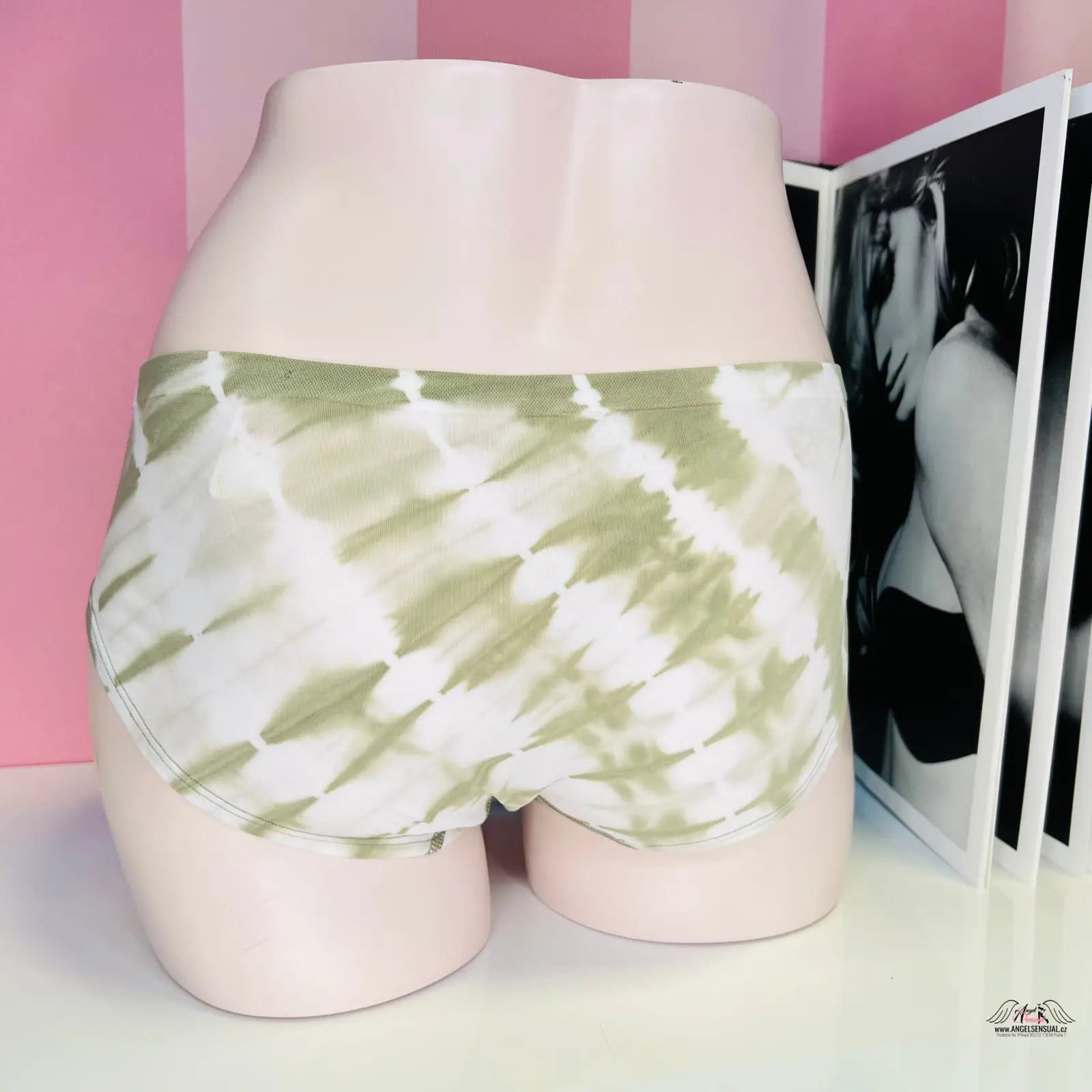 PINK Batikované Kalhotky s jedinečným batikovaným motivem a bílým pasem