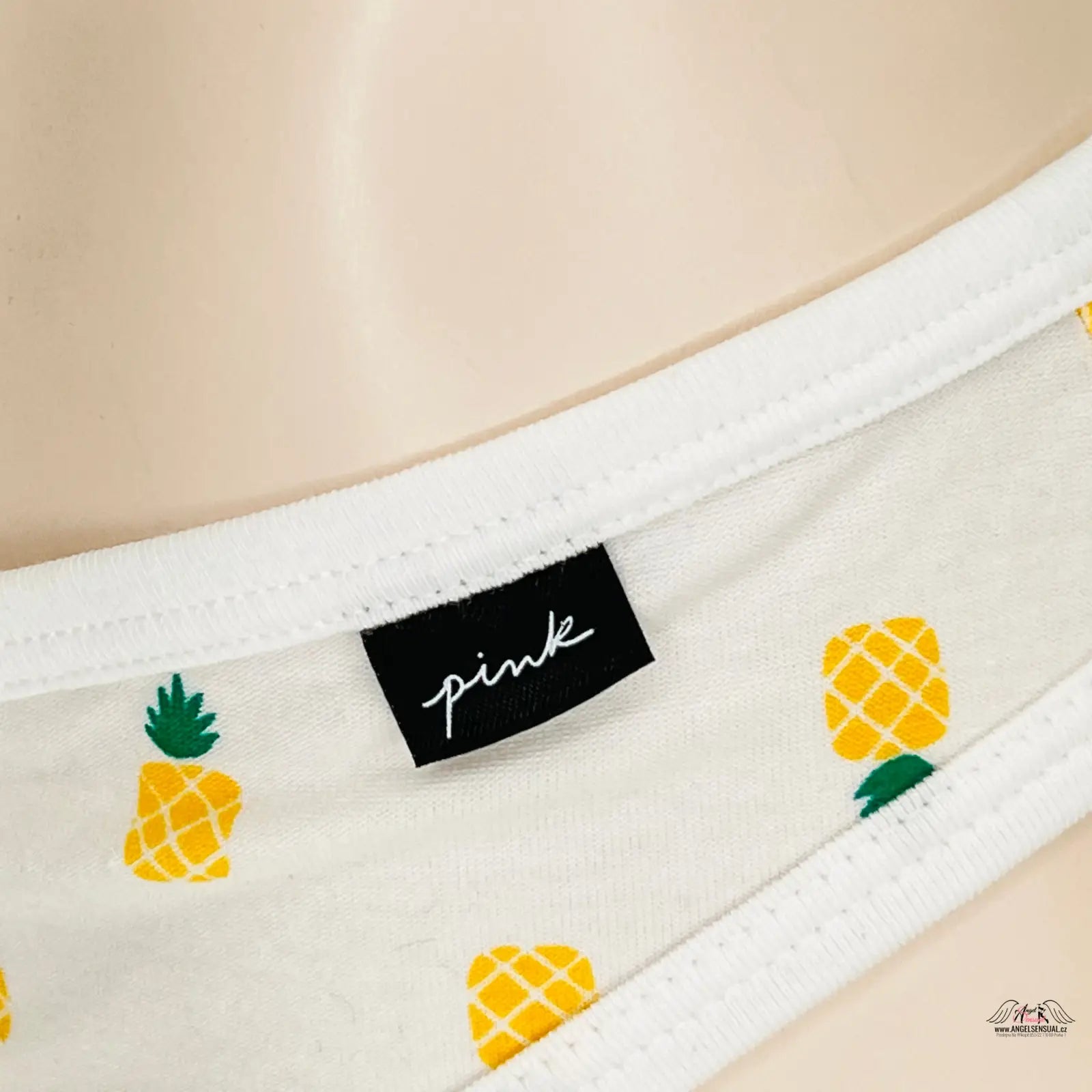 Bavlněné kalhotky s ananasovým vzorem a růžovou značkou, angel sensual, apparel & accessories
