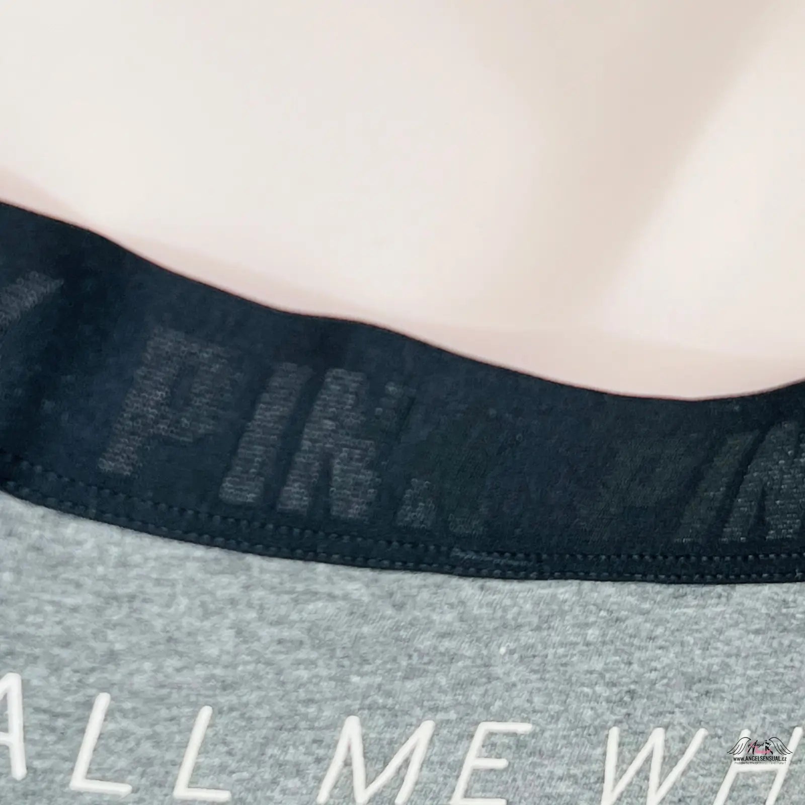 Bavlněné boxerky s nápisem, širokou gumou, šedé s bílým textem, apparel & accessories