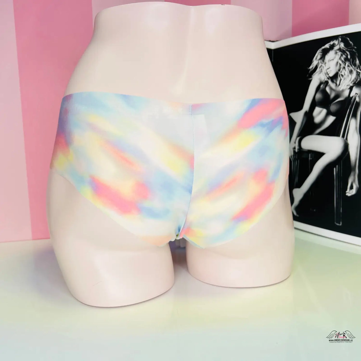 Pohled na ženské pozadí v vícebarevných bezešvých kalhotkách PINK Cheekster Bezešvé Kalhotky Více Barev