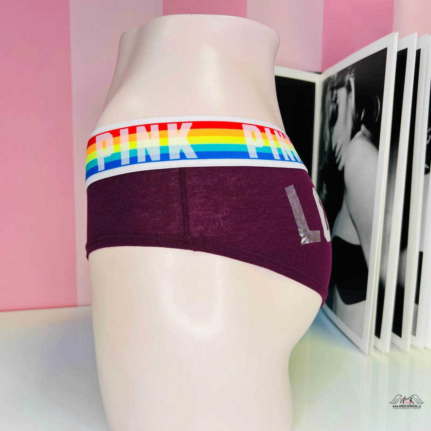 Manekýn spodní část těla s gumou hipster PINK Kalhotky vřesová barva, ideální lingerie