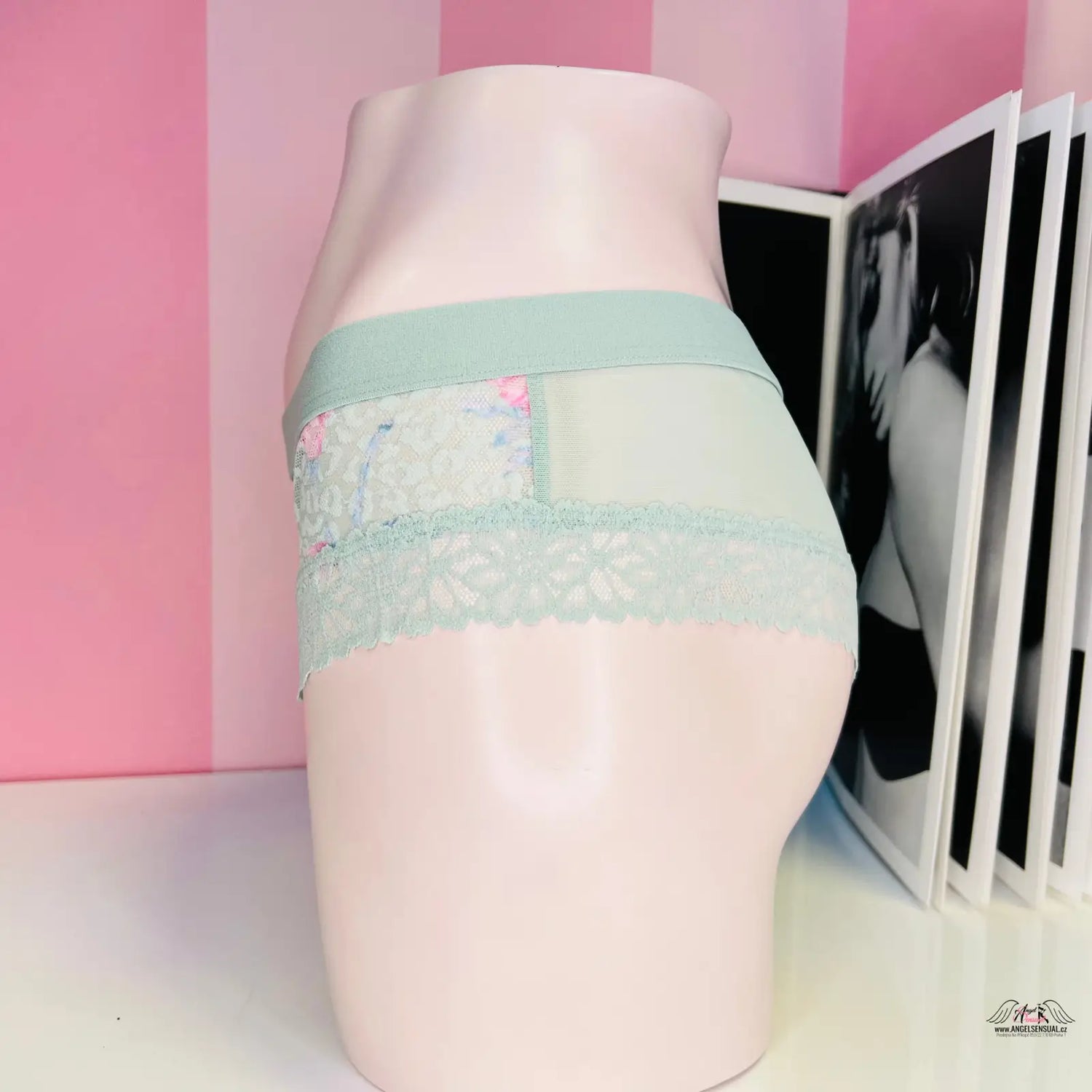 Sexy cheekster PINK Kalhotky Cheekster Síťované Květiny s gepardím vzorem