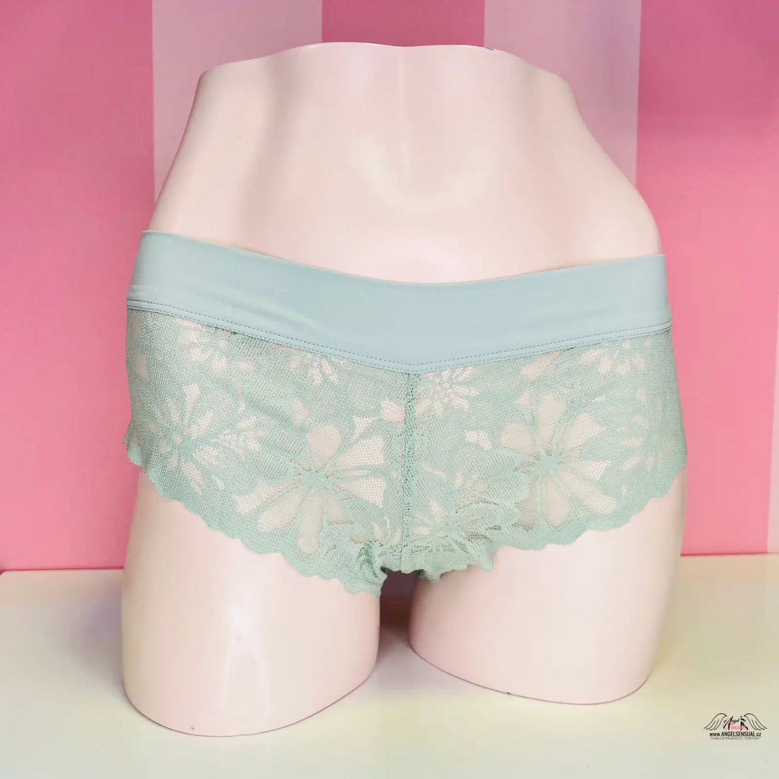 Mintově zelené krajkové kalhotky PINK Kalhotky Krajkové Cheekster, dámské spodní prádlo