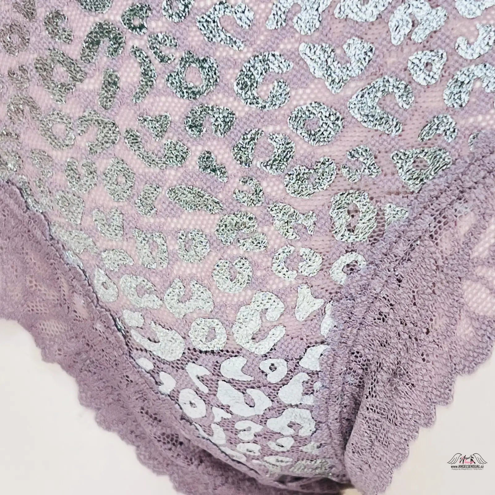 Lace leopard print brazilské kalhotky PINK Kalhotky Leopard Vzor s Krajkou