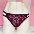 Burgundy krajkové tanga s dvojitými pásky na bocích, sexy krajkové tanga agent provocateur