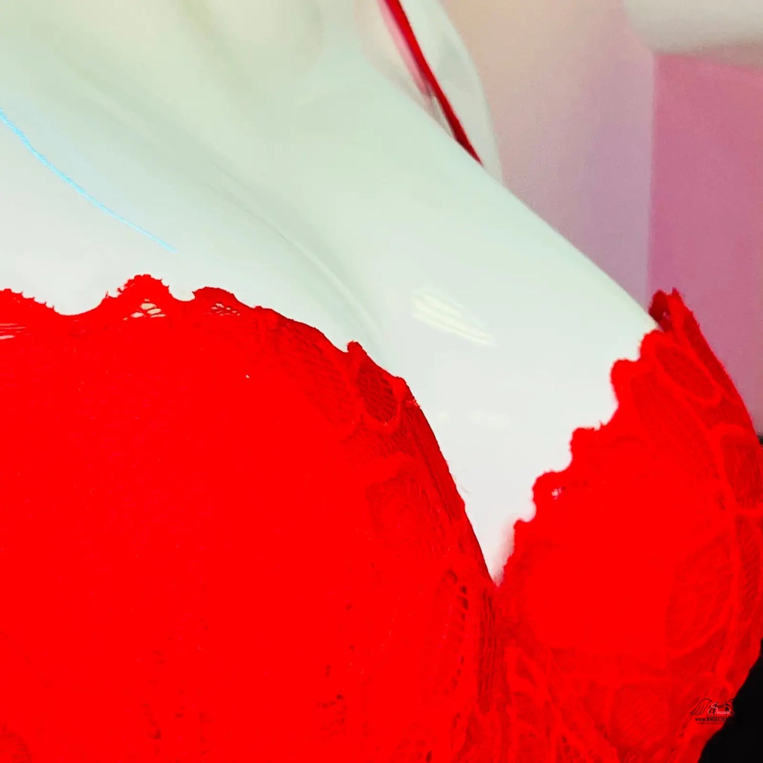 Red lace bra svůdná krajková podprsenka s úžasným push-up efektem a přesahujícími košíčky