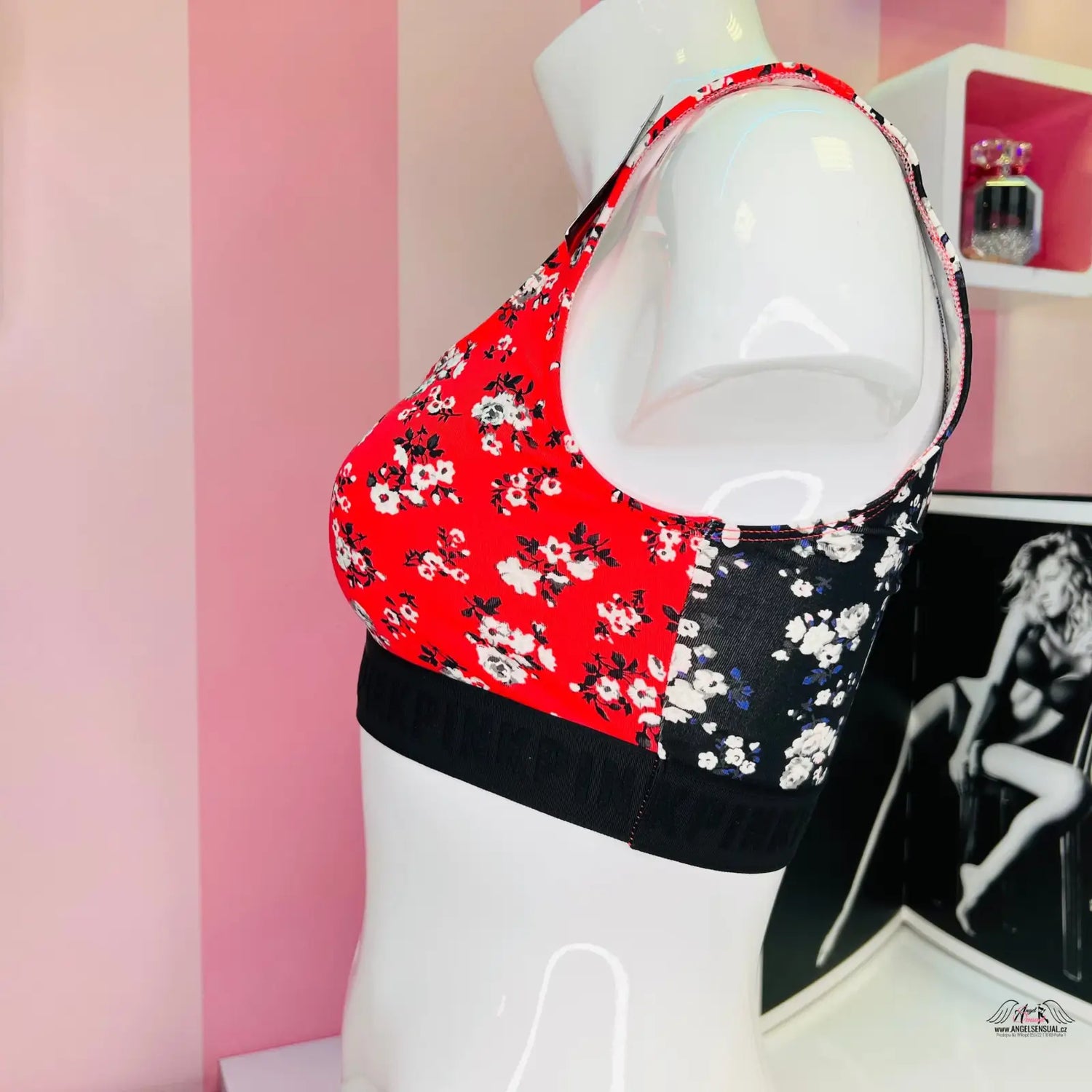 Floral print sportovní podprsenka PINK Ultimate s podprsenkou ditsy floral pro každodenní nošení