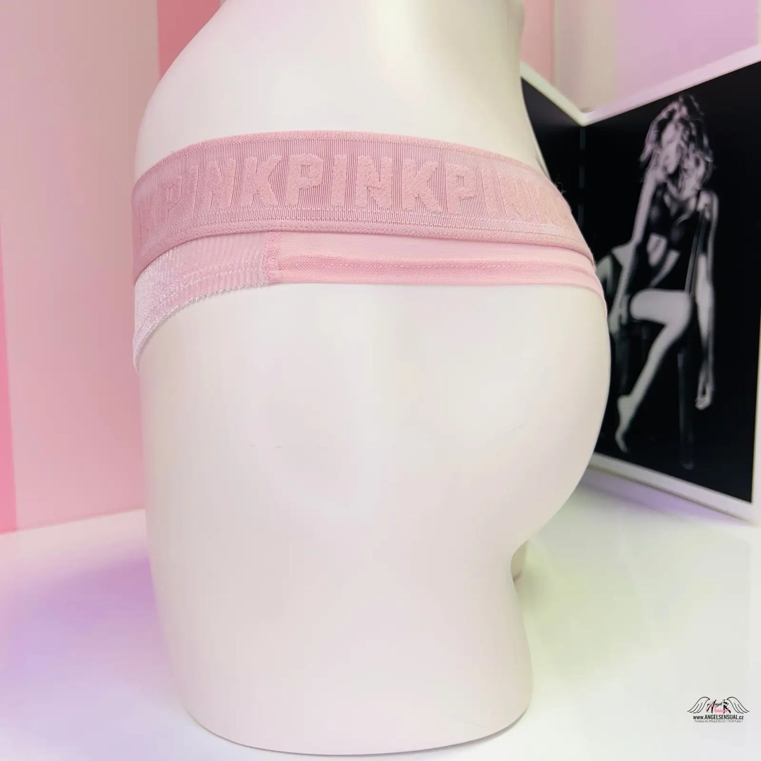 Péčivá guma semišové tanga PINK Tanga Růžové, růžové spodní prádlo apparel & accessories