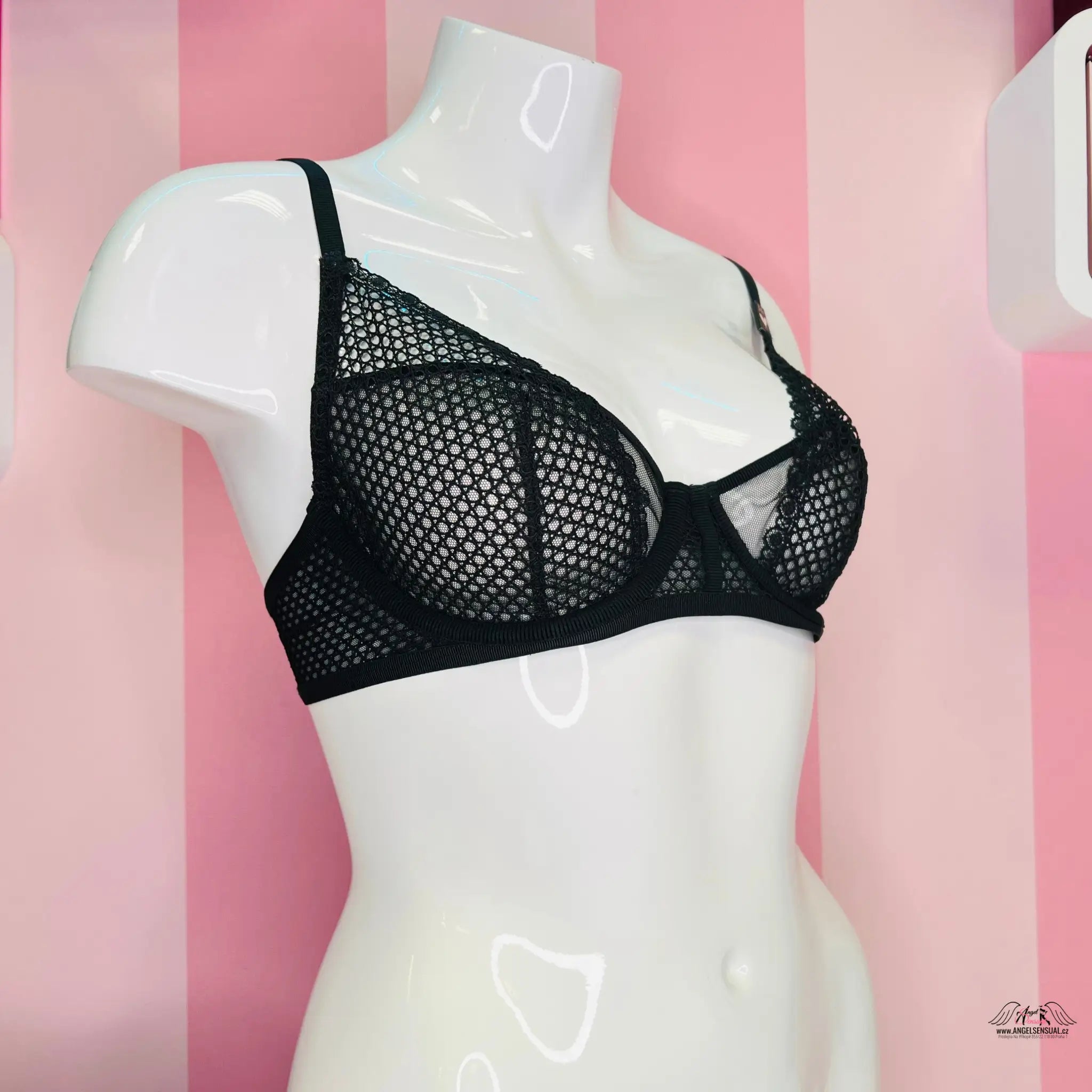Síťovaná podprsenka - Černá / 34C / Nové se štítky - Podprsenky Victoria’s Secret