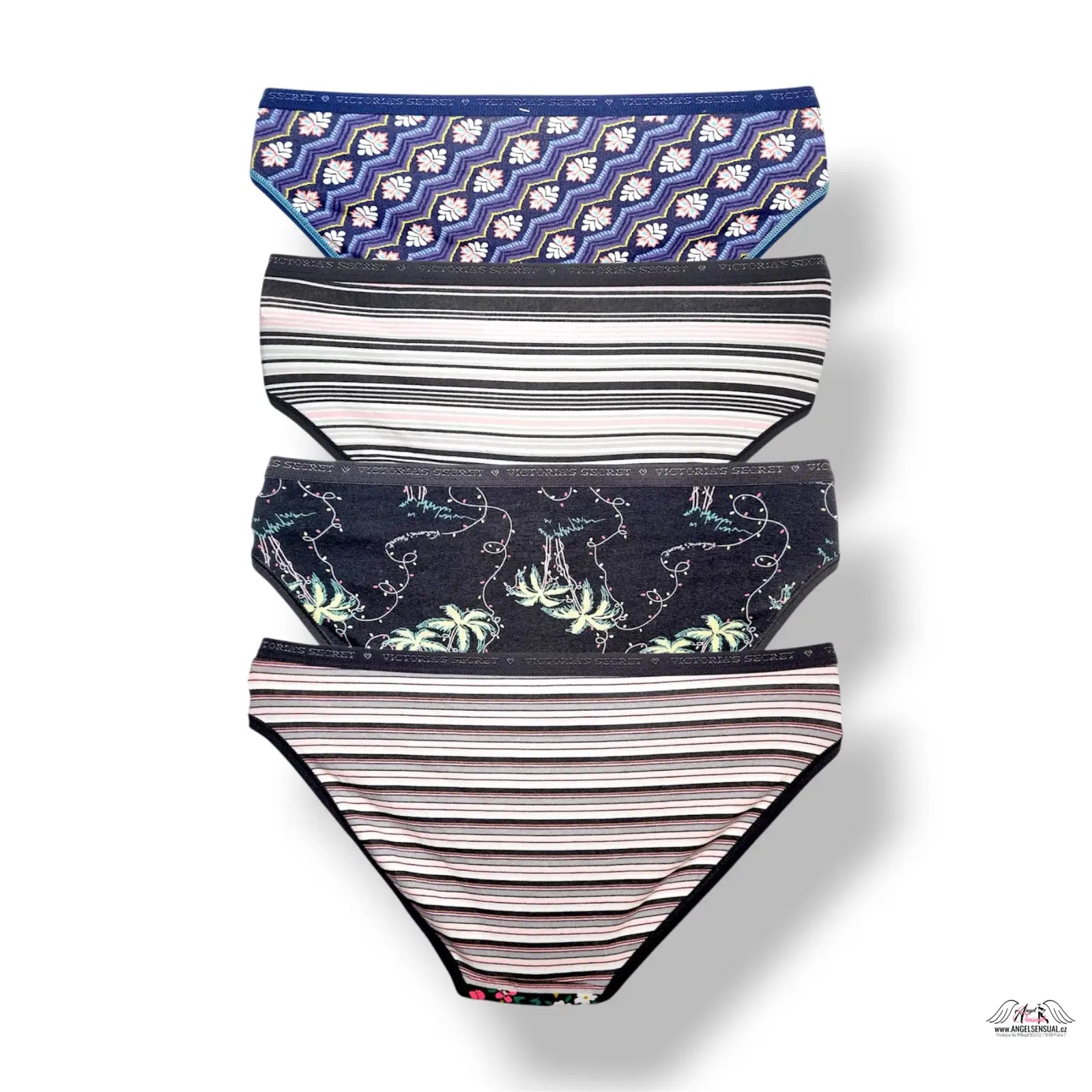 5ksada pánských bikinis v námořnické a bílé s květinovým vzorem