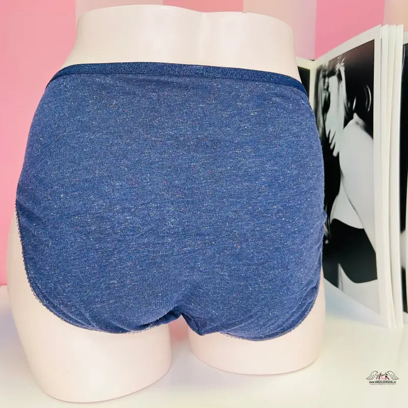 Modré bavlněné kalhotky s třpytivým elastickým pasem, produkt Victoria’s Secret