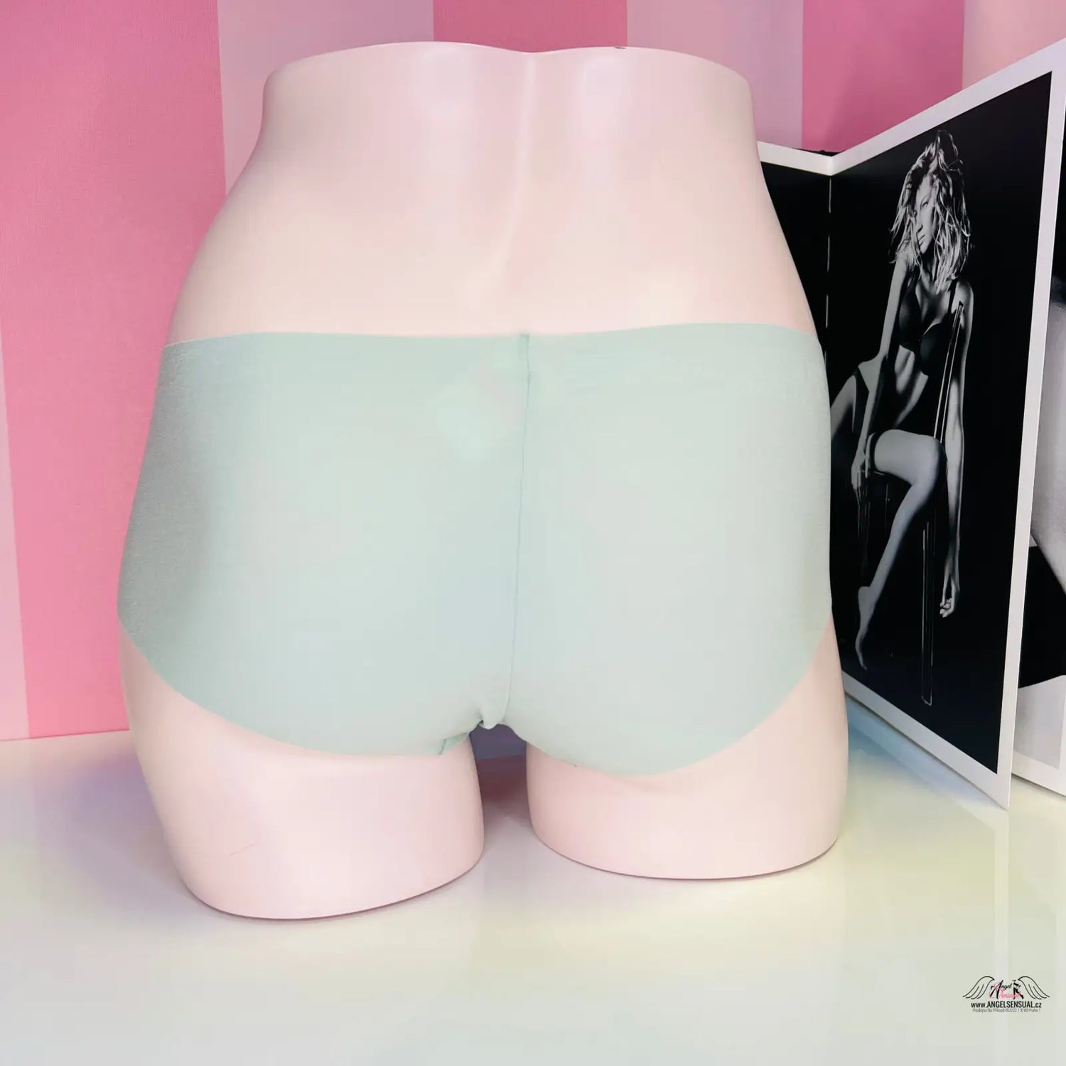 Light green celé bezešvé kalhotky s krajkou, Victoria’s Secret Bezešvé Kalhotky