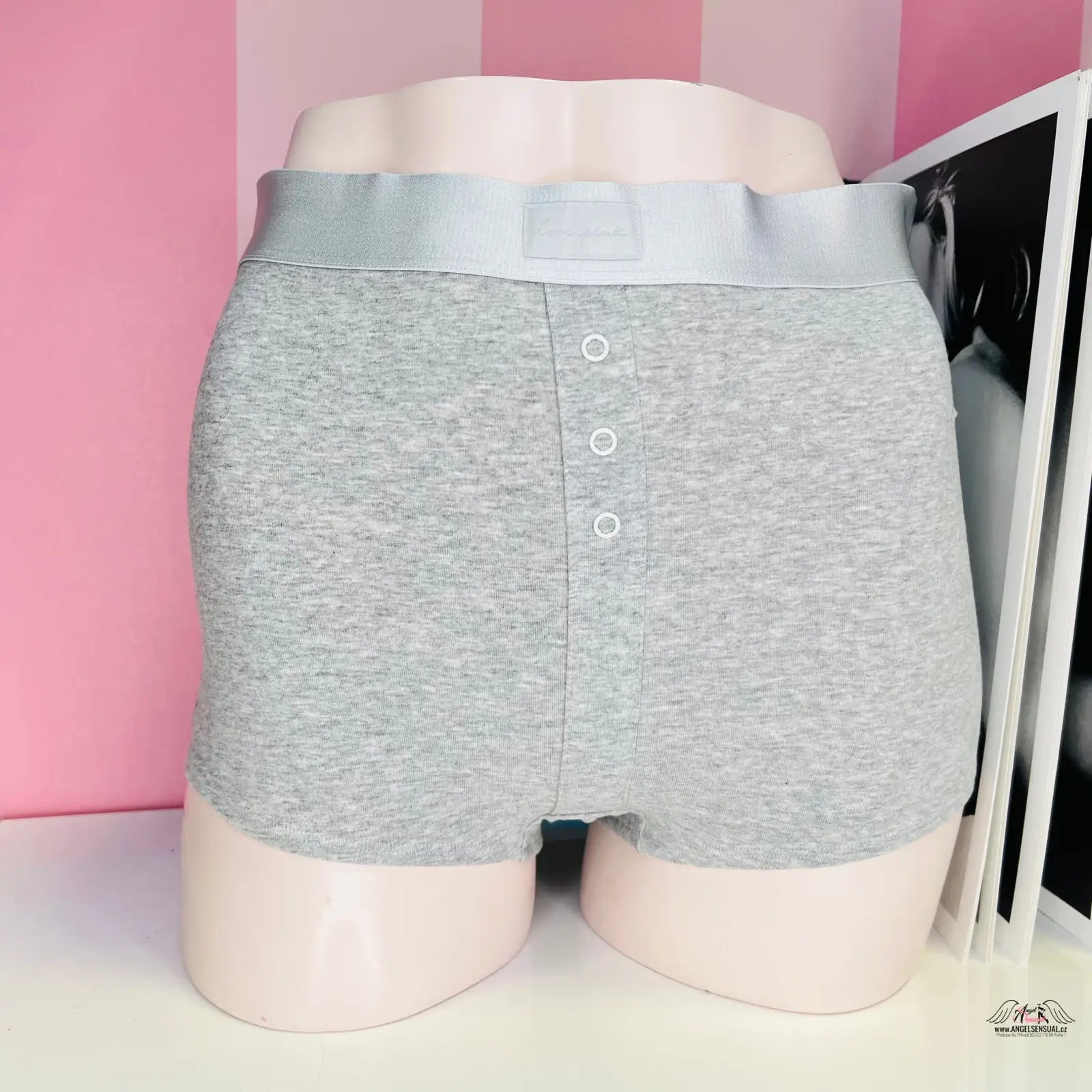 Šedé příjemné boxerky vhodné od Victoria’s Secret, bavlněné boxerky Více Barev