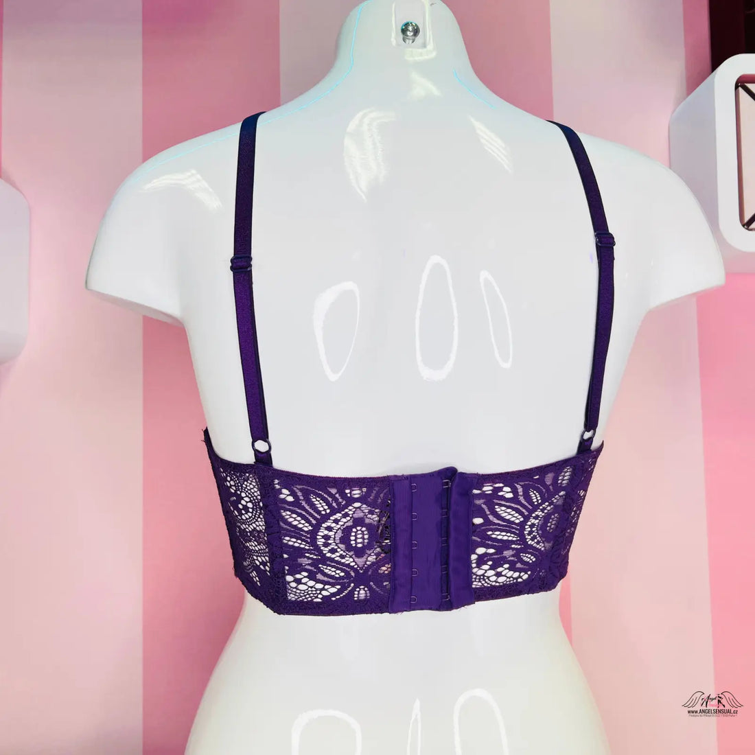 Purple lace braletka Victoria’s Secret Celokrajková se Zdobením s nastavitelnými ramínky