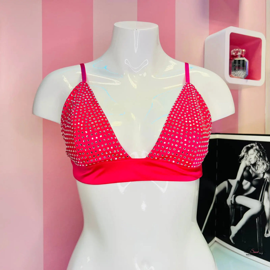 Luxusní růžová braletka Victoria’s Secret Love For Lemons s kamínky