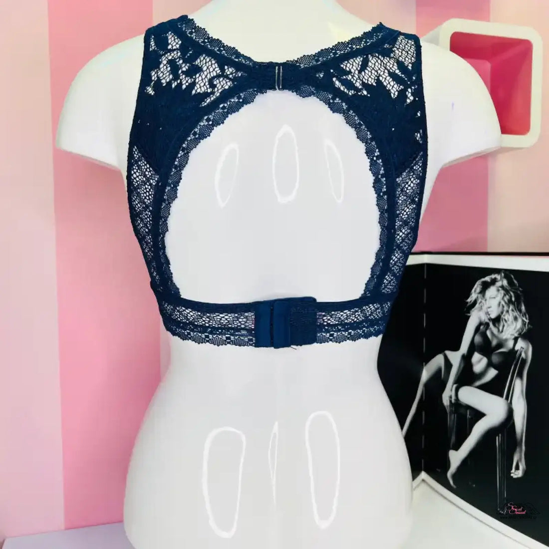 Navy blue lace bralette from Victoria’s Secret lingerie collection for stylish apparel & accessories