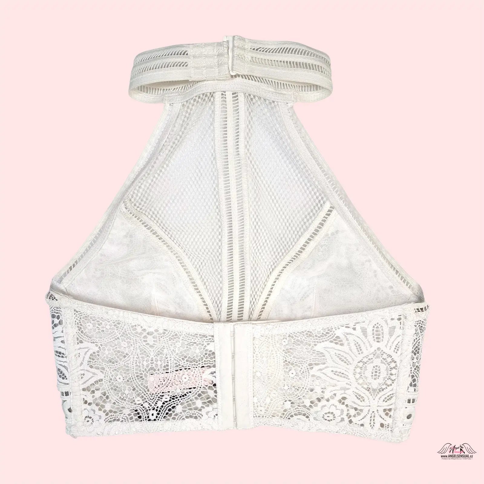 Luxusní krajkovou braletkou s květinovými motivy a síťovým zadním panelem