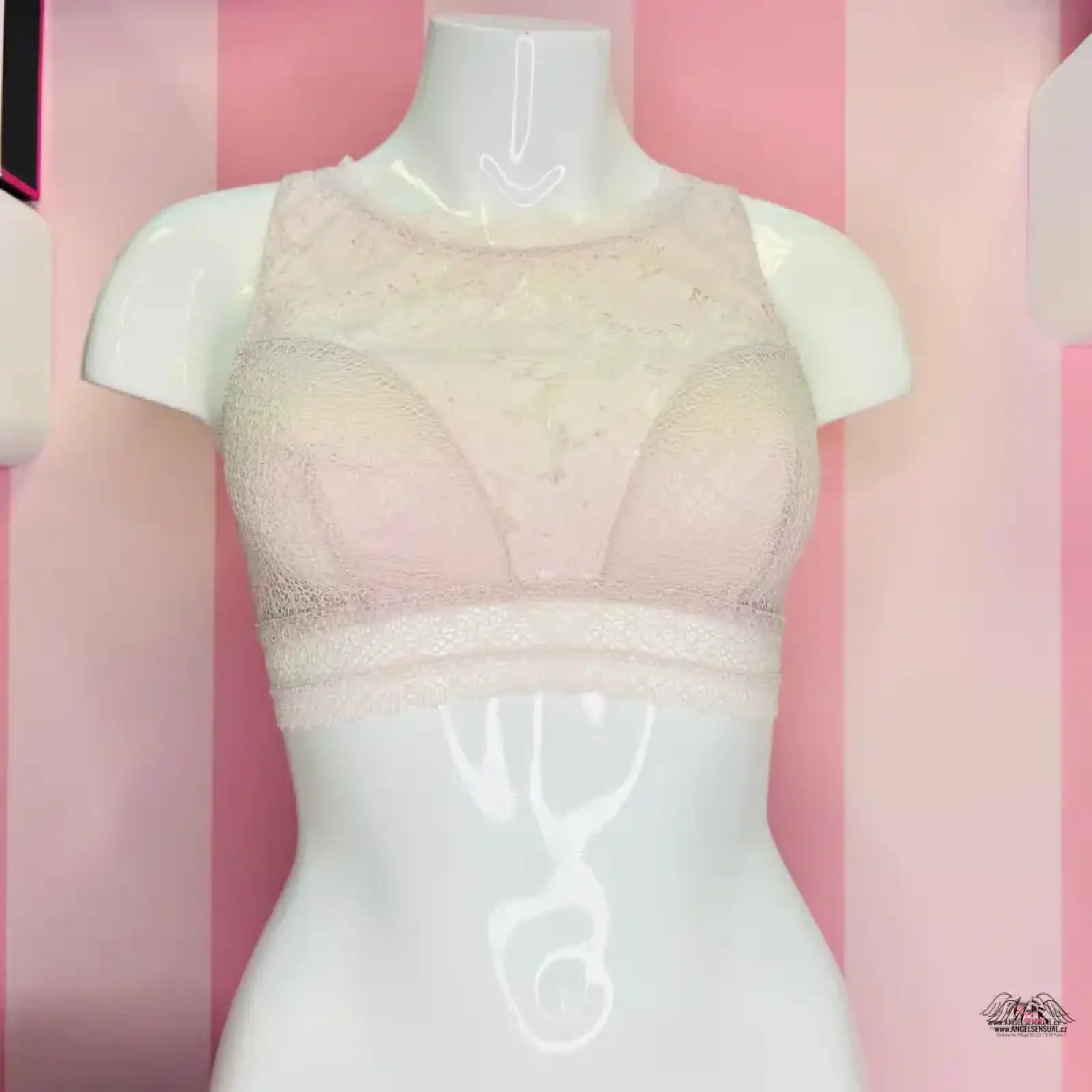 Lace-covered pink bra top from Victoria’s Secret lingerie collection for stylish apparel & accessories