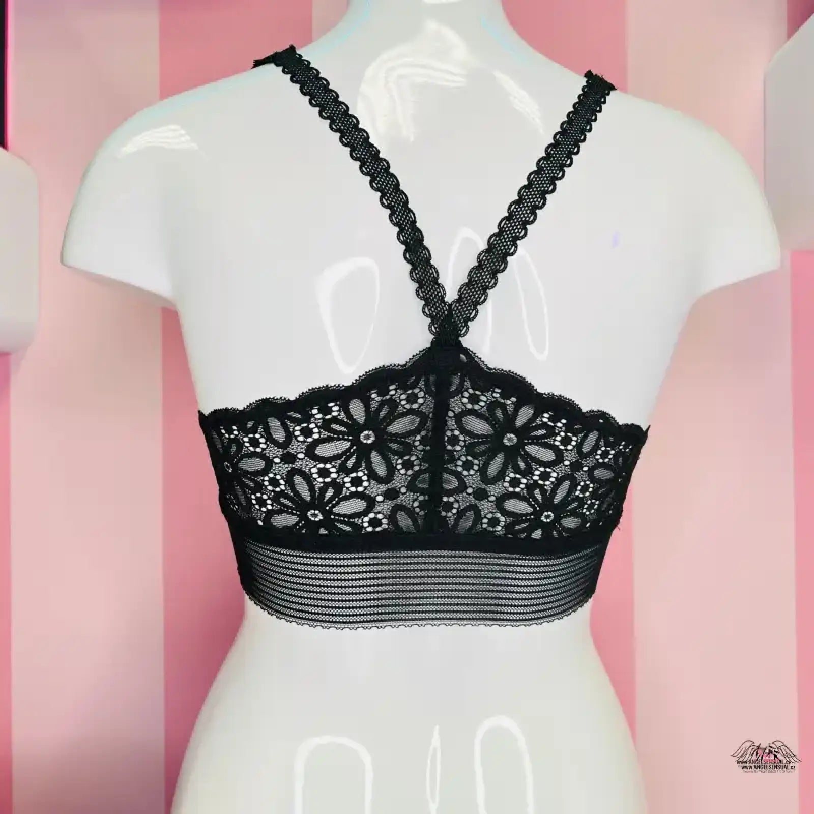 Black květinovým vzorem Victoria’s Secret braletka s krajkovým květinovým motivem