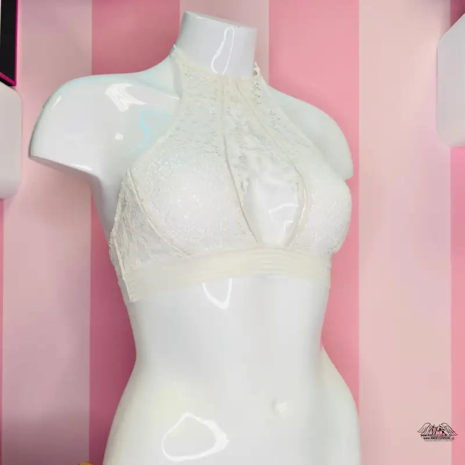 Bílá krajková bezvyztužená Victoria’s Secret Braletka Krajková na figuríně